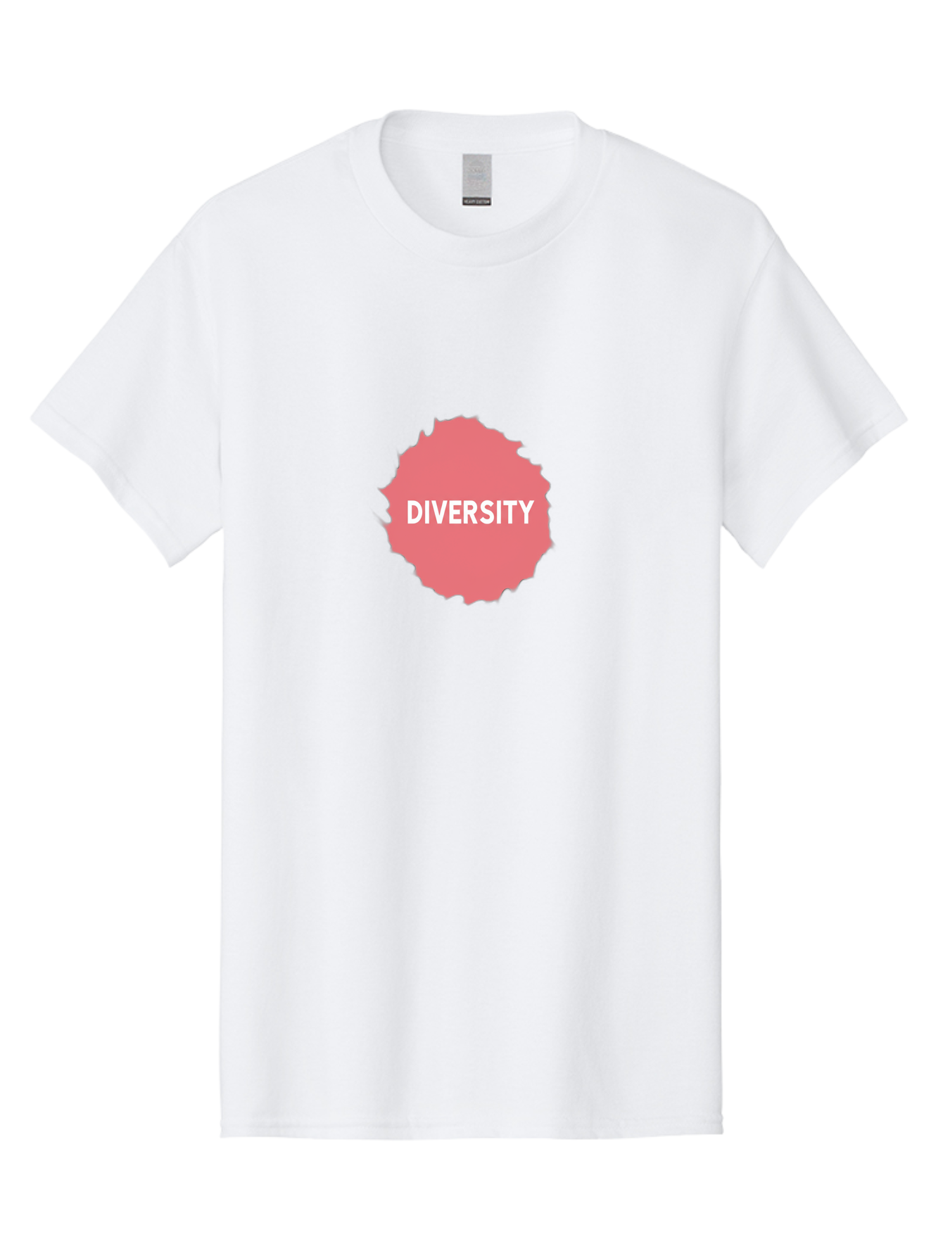 Diversity Men'S Graphic Tee, 100% Cotton, Comfortable Casual Summer Wear, Machine Washable, Diversity Concept, Pink Splash, White Text, Inclusive Messaging, Empowerment Graphics, Equality Symbols, Social Justice Imagery Bab858