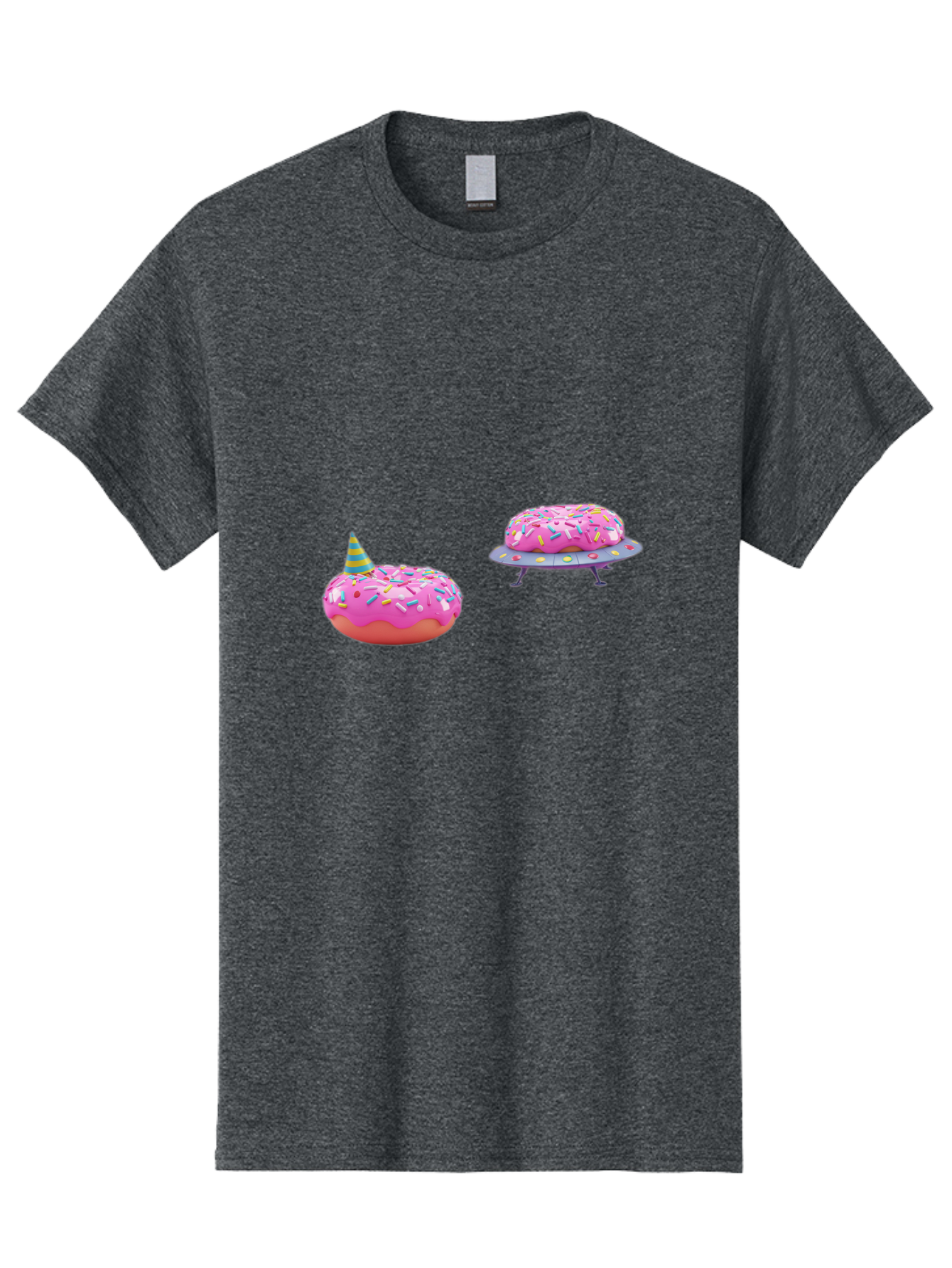 Donut-Party Men'S Graphic Tee, 100% Cotton, Comfortable Casual Summer Wear, Machine Washable, Pink Donut Inflatables, Donut Shaped Pool Floats, Colorful Sprinkles, Party Hat, Whimsical Decor, Fun Accessories, Retro Style, Summer Vibes Bab869