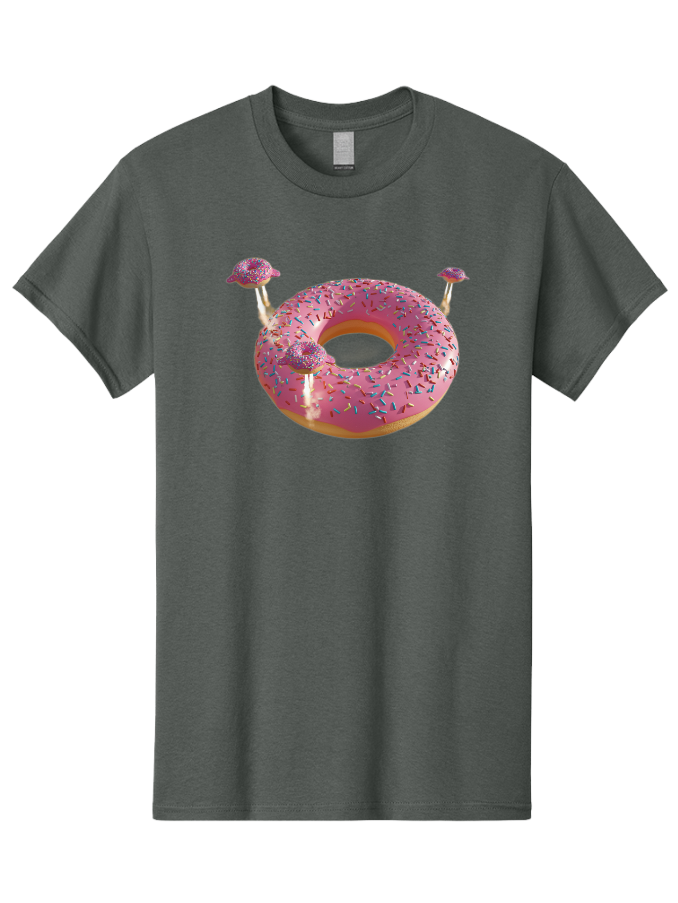 Donut-Pool-Float Men'S Graphic Tee, 100% Cotton, Comfortable Casual Summer Wear, Machine Washable, Pink Donut With Sprinkles, Donut Pool Float, Summer Vibes, Pastel Colors, Fun In The Sun, Colorful Sprinkles, Playful Design, Bab871