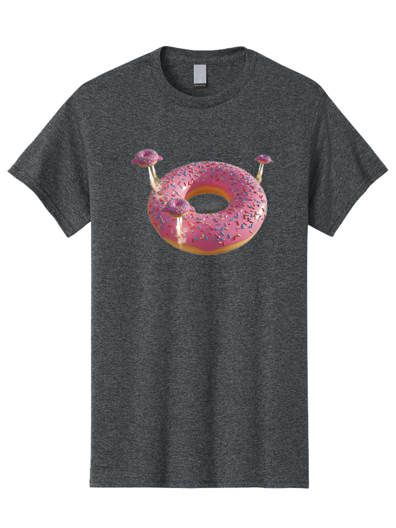 Donut-Pool-Float Men'S Graphic Tee, 100% Cotton, Comfortable Casual Summer Wear, Machine Washable, Pink Donut With Sprinkles, Donut Pool Float, Summer Vibes, Pastel Colors, Fun In The Sun, Colorful Sprinkles, Playful Design, Bab871