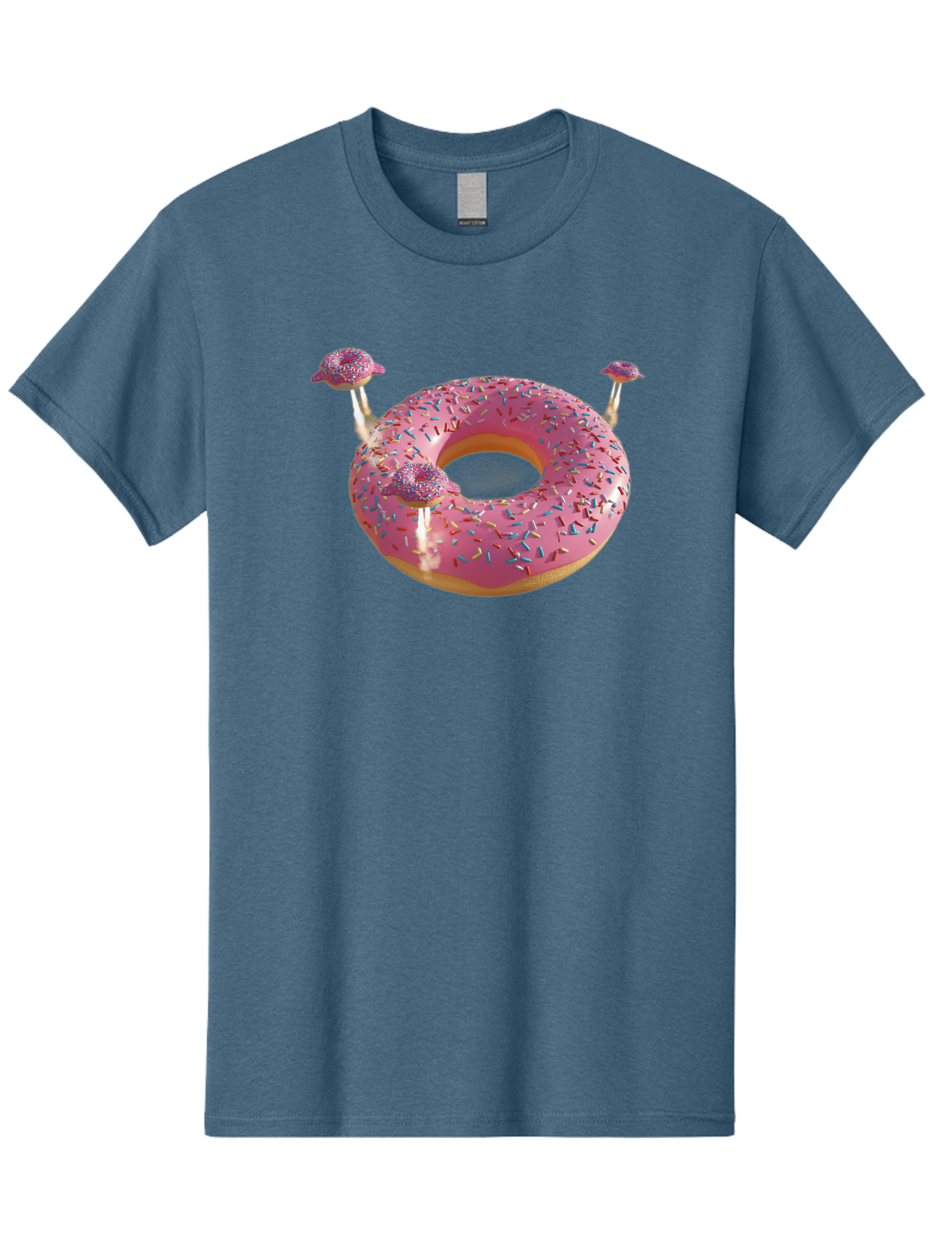Donut-Pool-Float Men'S Graphic Tee, 100% Cotton, Comfortable Casual Summer Wear, Machine Washable, Pink Donut With Sprinkles, Donut Pool Float, Summer Vibes, Pastel Colors, Fun In The Sun, Colorful Sprinkles, Playful Design, Bab871