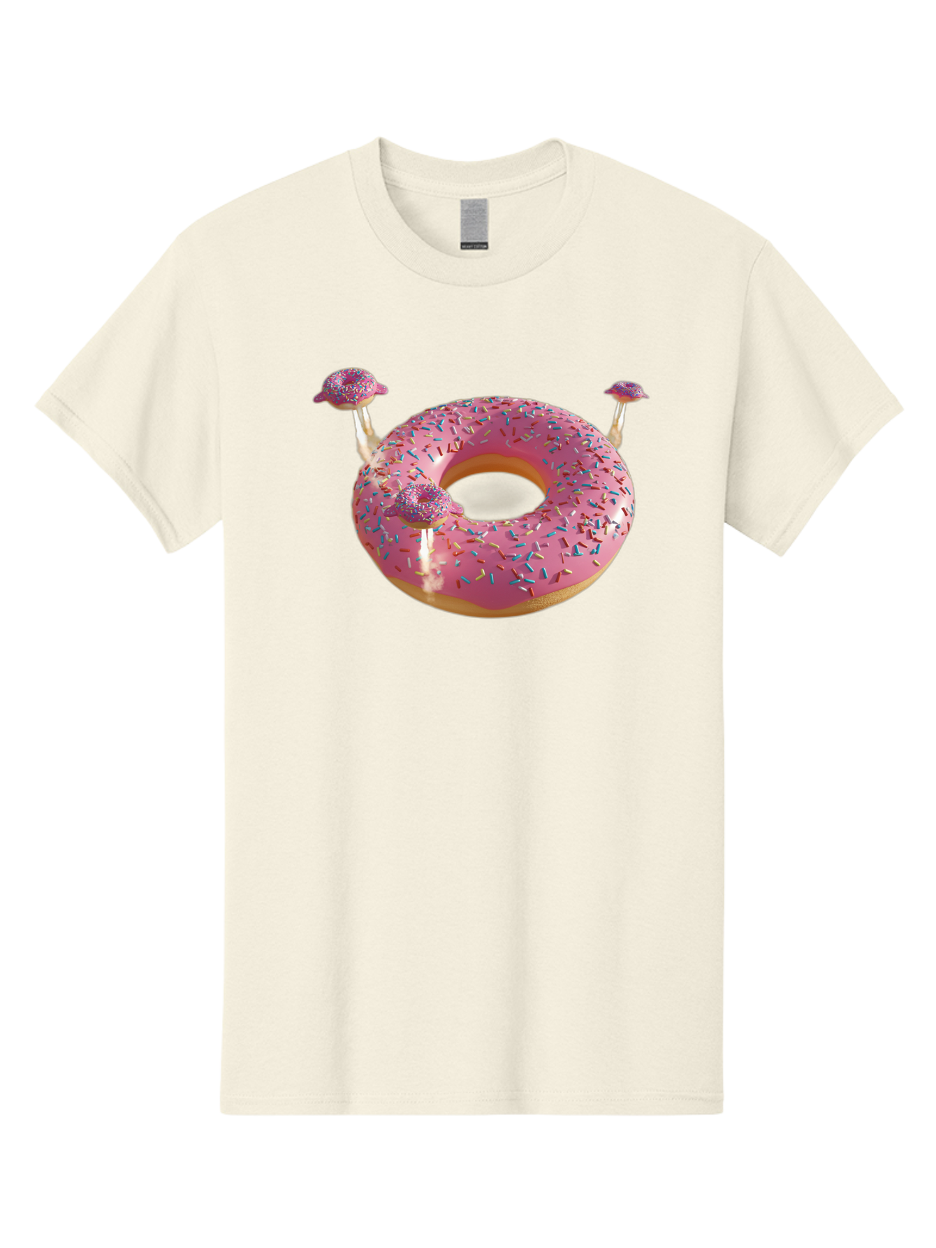 Donut-Pool-Float Men'S Graphic Tee, 100% Cotton, Comfortable Casual Summer Wear, Machine Washable, Pink Donut With Sprinkles, Donut Pool Float, Summer Vibes, Pastel Colors, Fun In The Sun, Colorful Sprinkles, Playful Design, Bab871