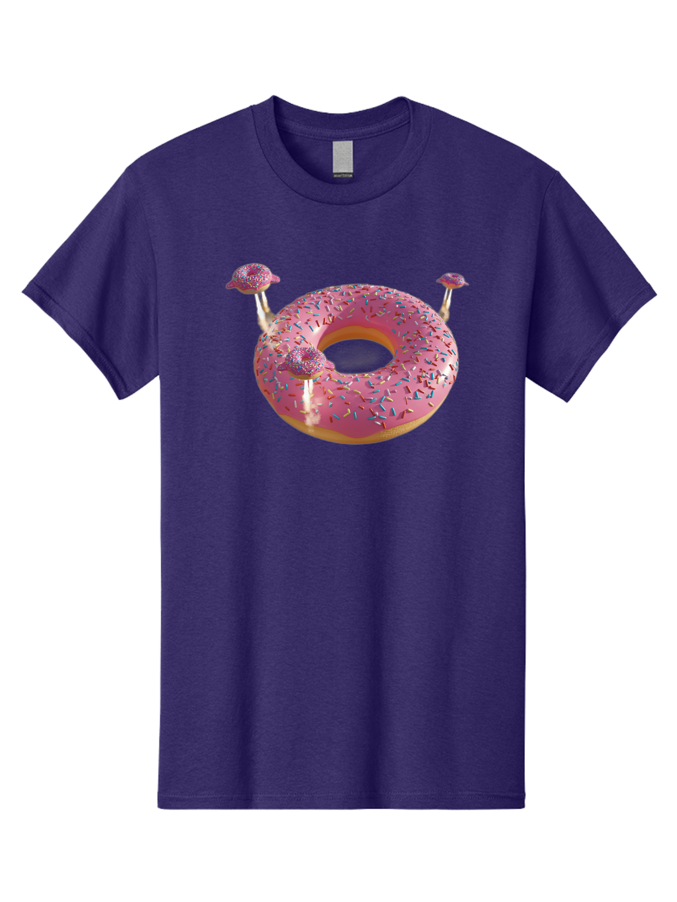 Donut-Pool-Float Men'S Graphic Tee, 100% Cotton, Comfortable Casual Summer Wear, Machine Washable, Pink Donut With Sprinkles, Donut Pool Float, Summer Vibes, Pastel Colors, Fun In The Sun, Colorful Sprinkles, Playful Design, Bab871