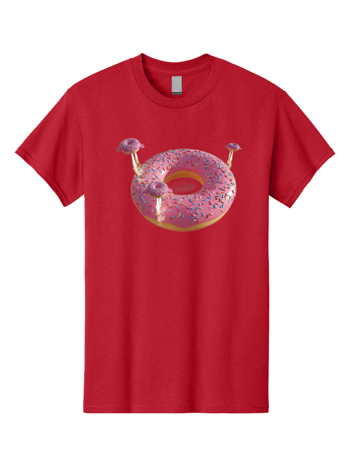 Donut-Pool-Float Men'S Graphic Tee, 100% Cotton, Comfortable Casual Summer Wear, Machine Washable, Pink Donut With Sprinkles, Donut Pool Float, Summer Vibes, Pastel Colors, Fun In The Sun, Colorful Sprinkles, Playful Design, Bab871
