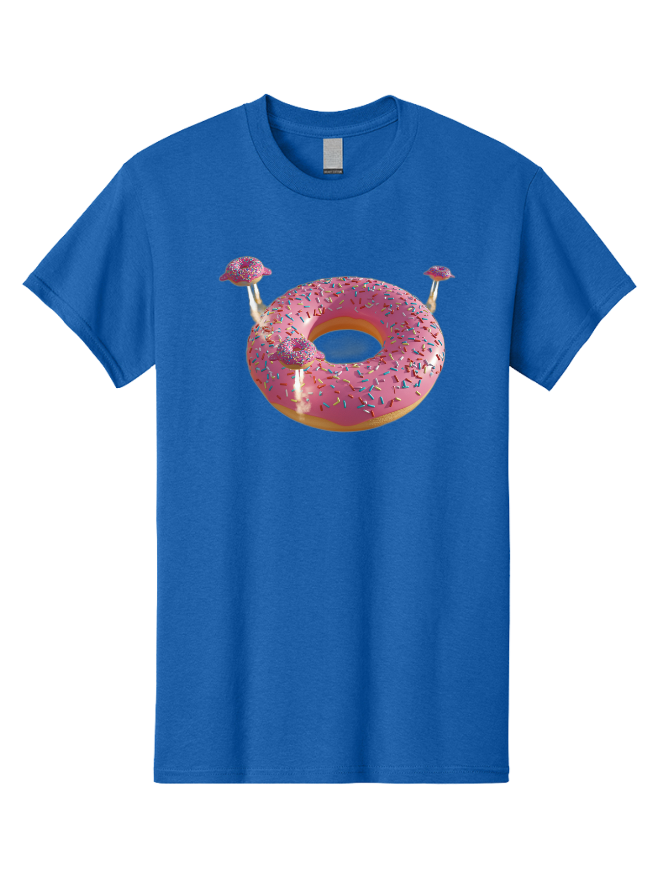Donut-Pool-Float Men'S Graphic Tee, 100% Cotton, Comfortable Casual Summer Wear, Machine Washable, Pink Donut With Sprinkles, Donut Pool Float, Summer Vibes, Pastel Colors, Fun In The Sun, Colorful Sprinkles, Playful Design, Bab871