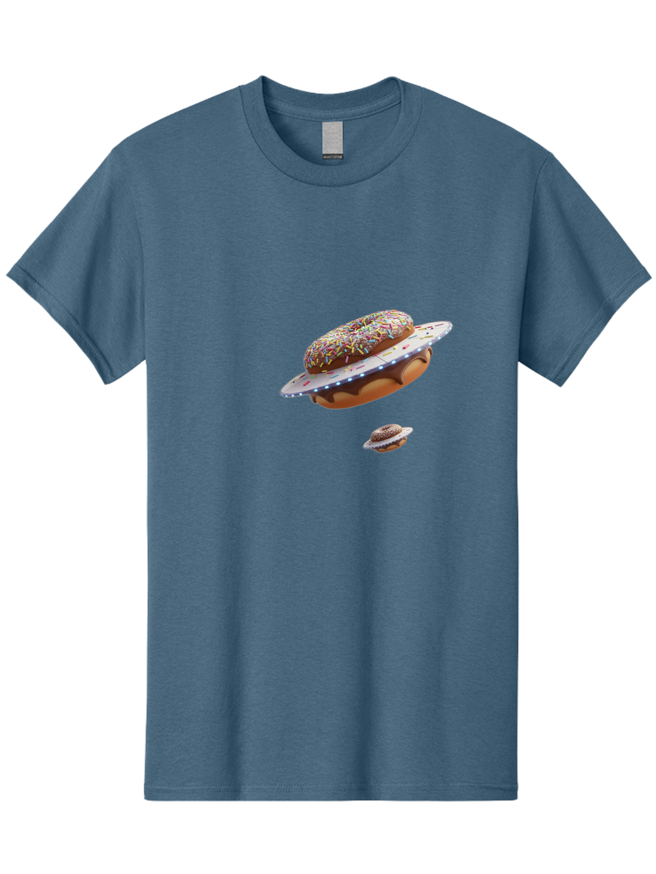 Donut-Ufo-2 Men'S Graphic Tee, 100% Cotton, Comfortable Casual Summer Wear, Machine Washable, Donut Ufo, Sprinkles, Colorful Treats, Flying Donuts, Sweet Galaxy, Whimsical Dessert, Digital Art, Creative Design, Fun Food Bab874