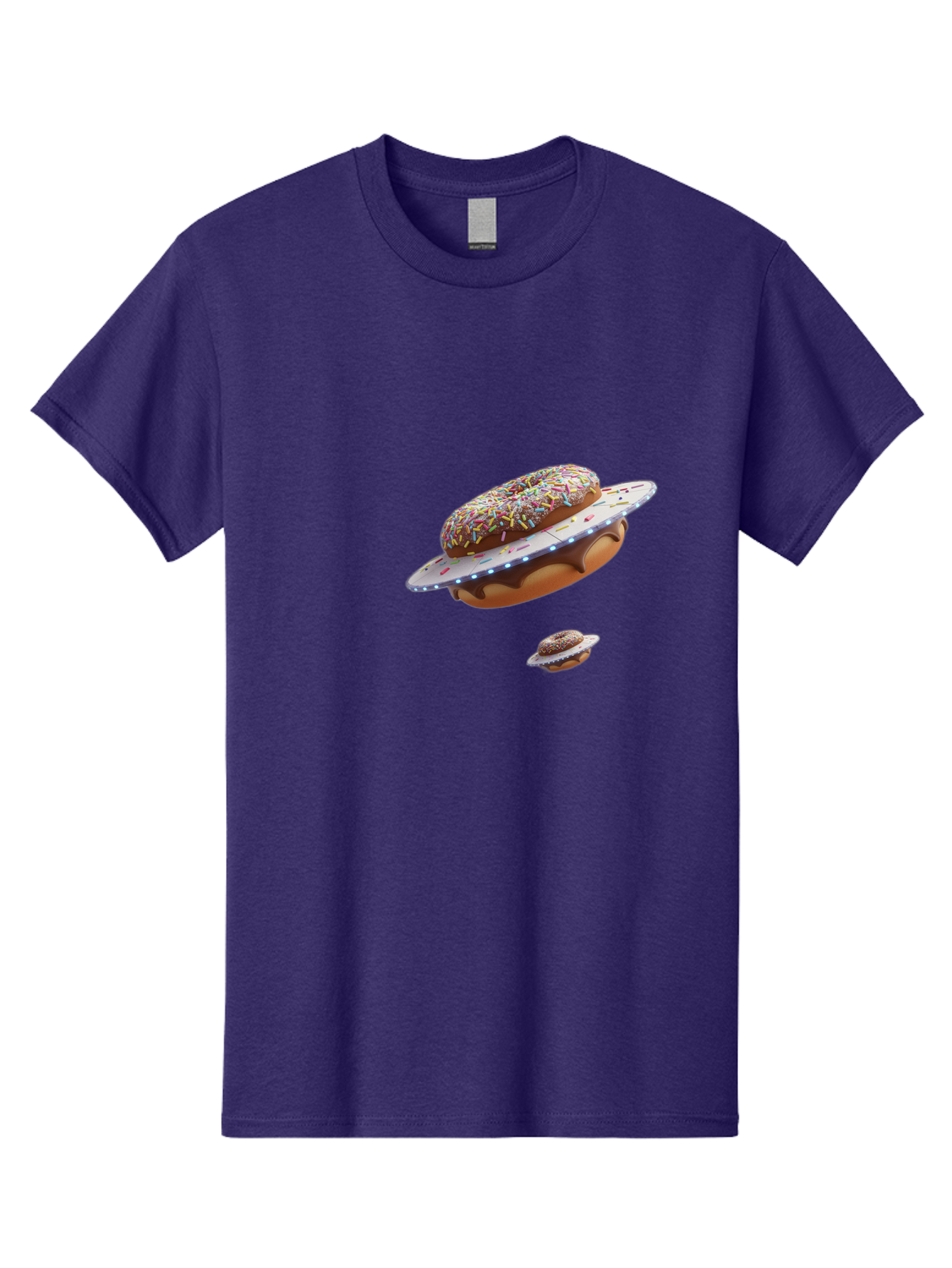 Donut-Ufo-2 Men'S Graphic Tee, 100% Cotton, Comfortable Casual Summer Wear, Machine Washable, Donut Ufo, Sprinkles, Colorful Treats, Flying Donuts, Sweet Galaxy, Whimsical Dessert, Digital Art, Creative Design, Fun Food Bab874