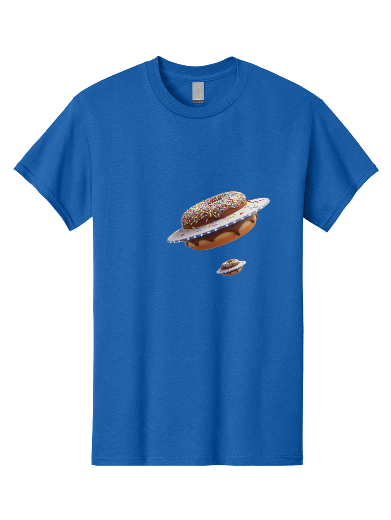 Donut-Ufo-2 Men'S Graphic Tee, 100% Cotton, Comfortable Casual Summer Wear, Machine Washable, Donut Ufo, Sprinkles, Colorful Treats, Flying Donuts, Sweet Galaxy, Whimsical Dessert, Digital Art, Creative Design, Fun Food Bab874
