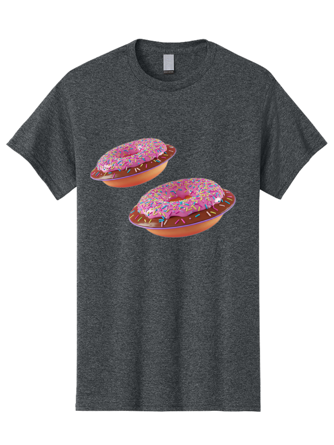 Donuts Men'S Graphic Tee, 100% Cotton, Comfortable Casual Summer Wear, Machine Washable, Donuts With Pink Frosting, Rainbow Sprinkles, Sweet Treats, Baked Goods, Colorful Desserts, Tasty Pastries, Indulgent Snacks Bab882
