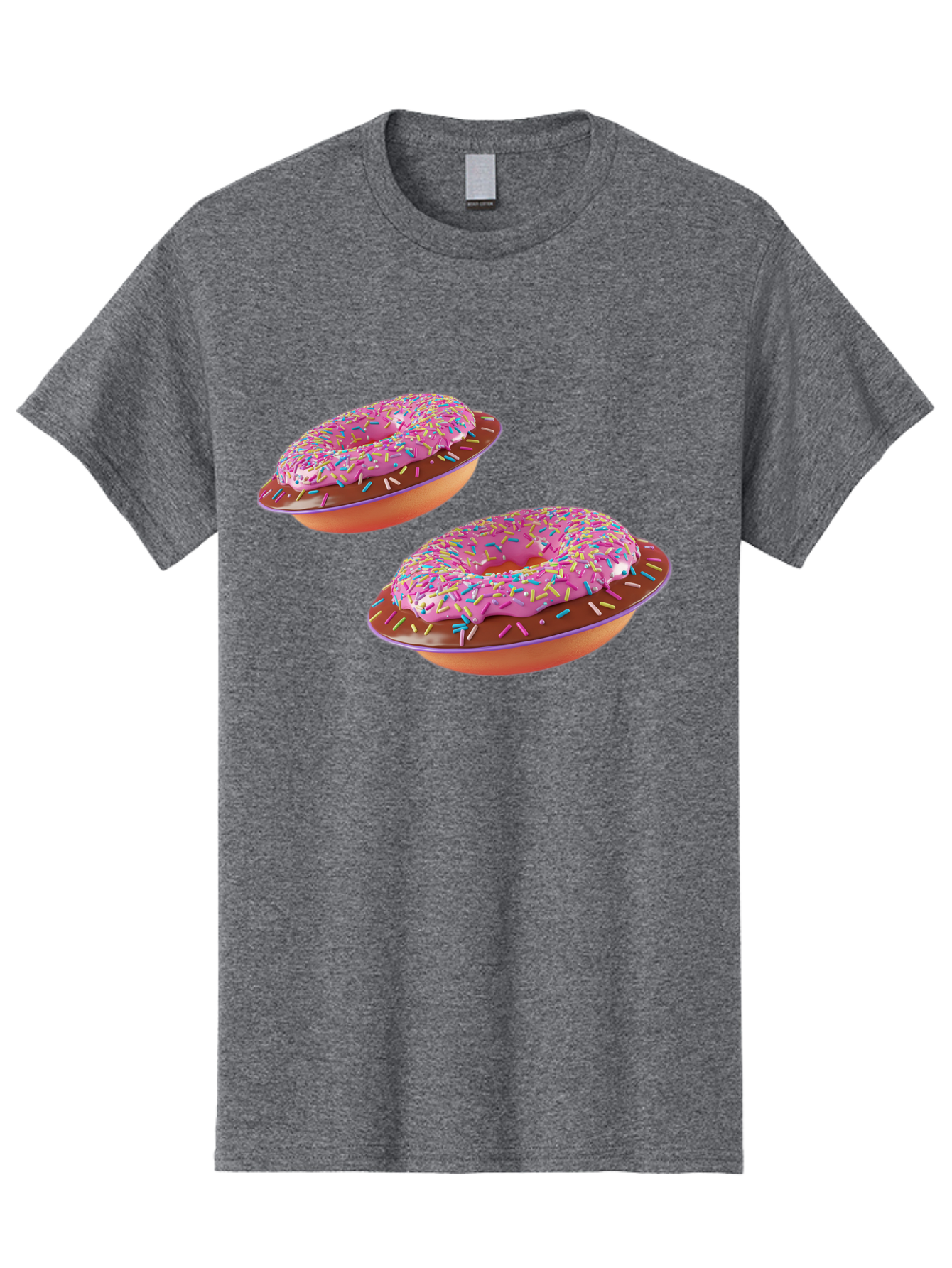 Donuts Men'S Graphic Tee, 100% Cotton, Comfortable Casual Summer Wear, Machine Washable, Donuts With Pink Frosting, Rainbow Sprinkles, Sweet Treats, Baked Goods, Colorful Desserts, Tasty Pastries, Indulgent Snacks Bab882