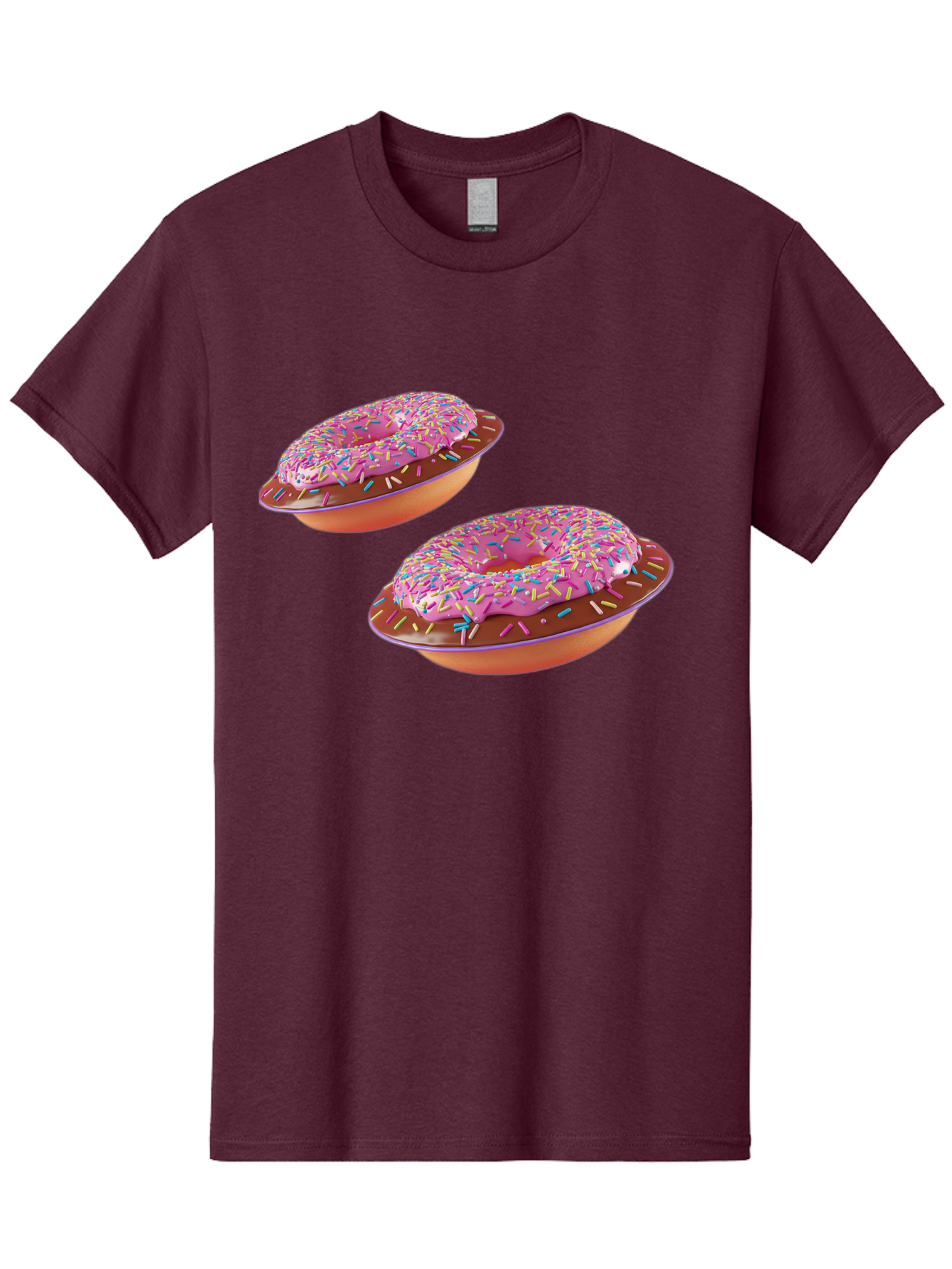 Donuts Men'S Graphic Tee, 100% Cotton, Comfortable Casual Summer Wear, Machine Washable, Donuts With Pink Frosting, Rainbow Sprinkles, Sweet Treats, Baked Goods, Colorful Desserts, Tasty Pastries, Indulgent Snacks Bab882