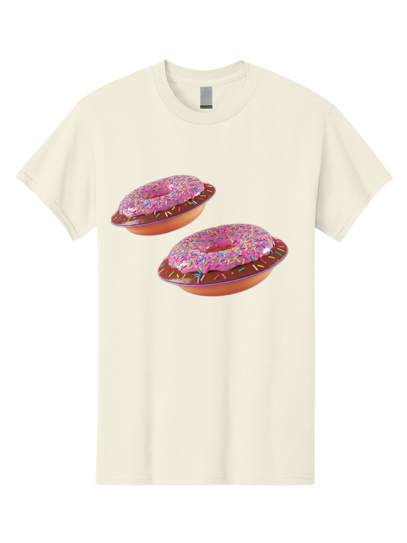Donuts Men'S Graphic Tee, 100% Cotton, Comfortable Casual Summer Wear, Machine Washable, Donuts With Pink Frosting, Rainbow Sprinkles, Sweet Treats, Baked Goods, Colorful Desserts, Tasty Pastries, Indulgent Snacks Bab882