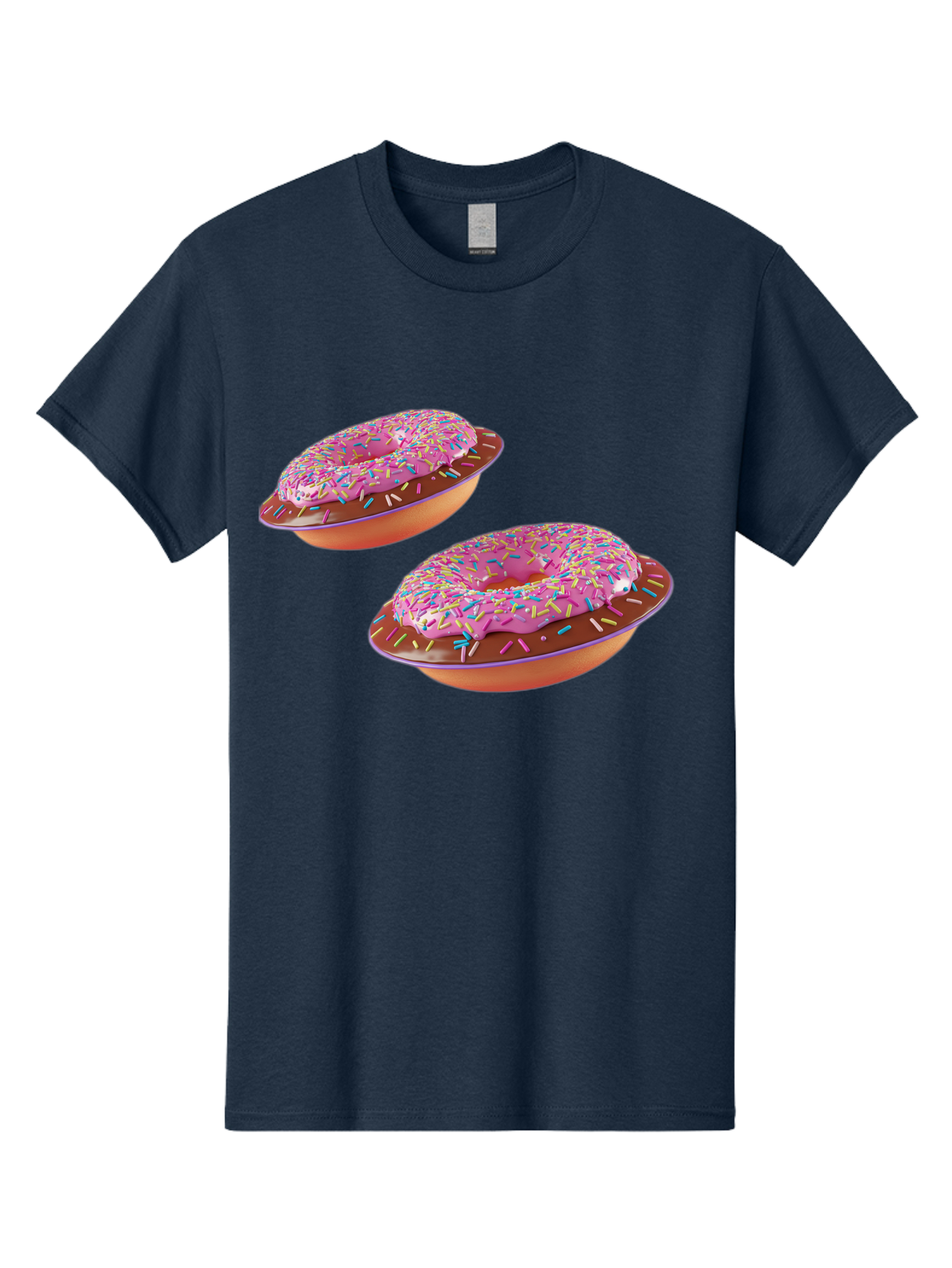 Donuts Men'S Graphic Tee, 100% Cotton, Comfortable Casual Summer Wear, Machine Washable, Donuts With Pink Frosting, Rainbow Sprinkles, Sweet Treats, Baked Goods, Colorful Desserts, Tasty Pastries, Indulgent Snacks Bab882