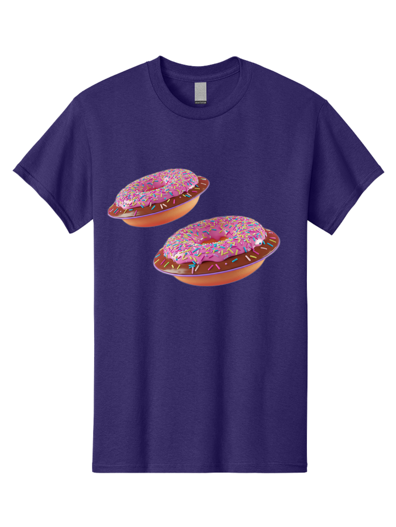 Donuts Men'S Graphic Tee, 100% Cotton, Comfortable Casual Summer Wear, Machine Washable, Donuts With Pink Frosting, Rainbow Sprinkles, Sweet Treats, Baked Goods, Colorful Desserts, Tasty Pastries, Indulgent Snacks Bab882