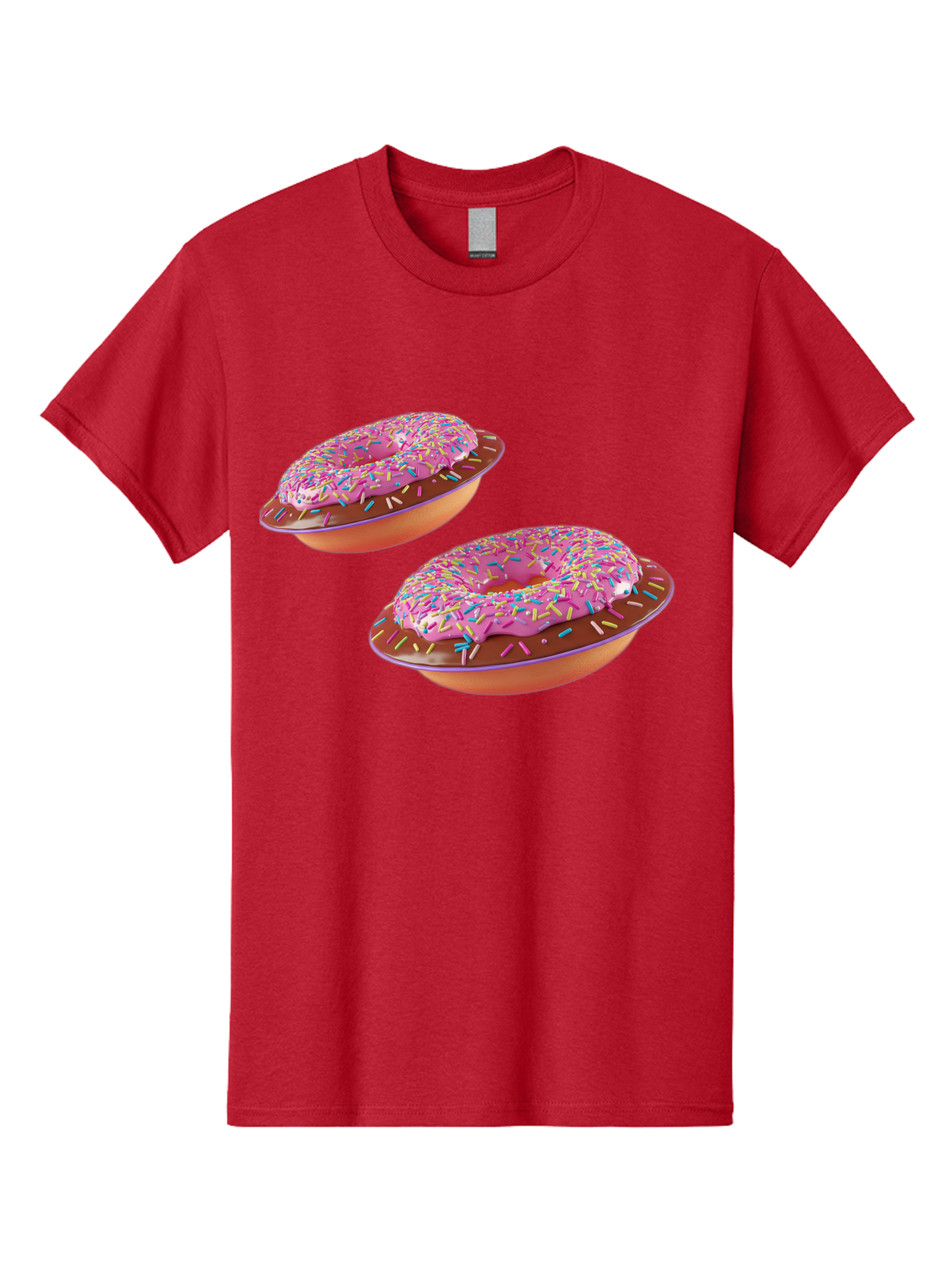 Donuts Men'S Graphic Tee, 100% Cotton, Comfortable Casual Summer Wear, Machine Washable, Donuts With Pink Frosting, Rainbow Sprinkles, Sweet Treats, Baked Goods, Colorful Desserts, Tasty Pastries, Indulgent Snacks Bab882