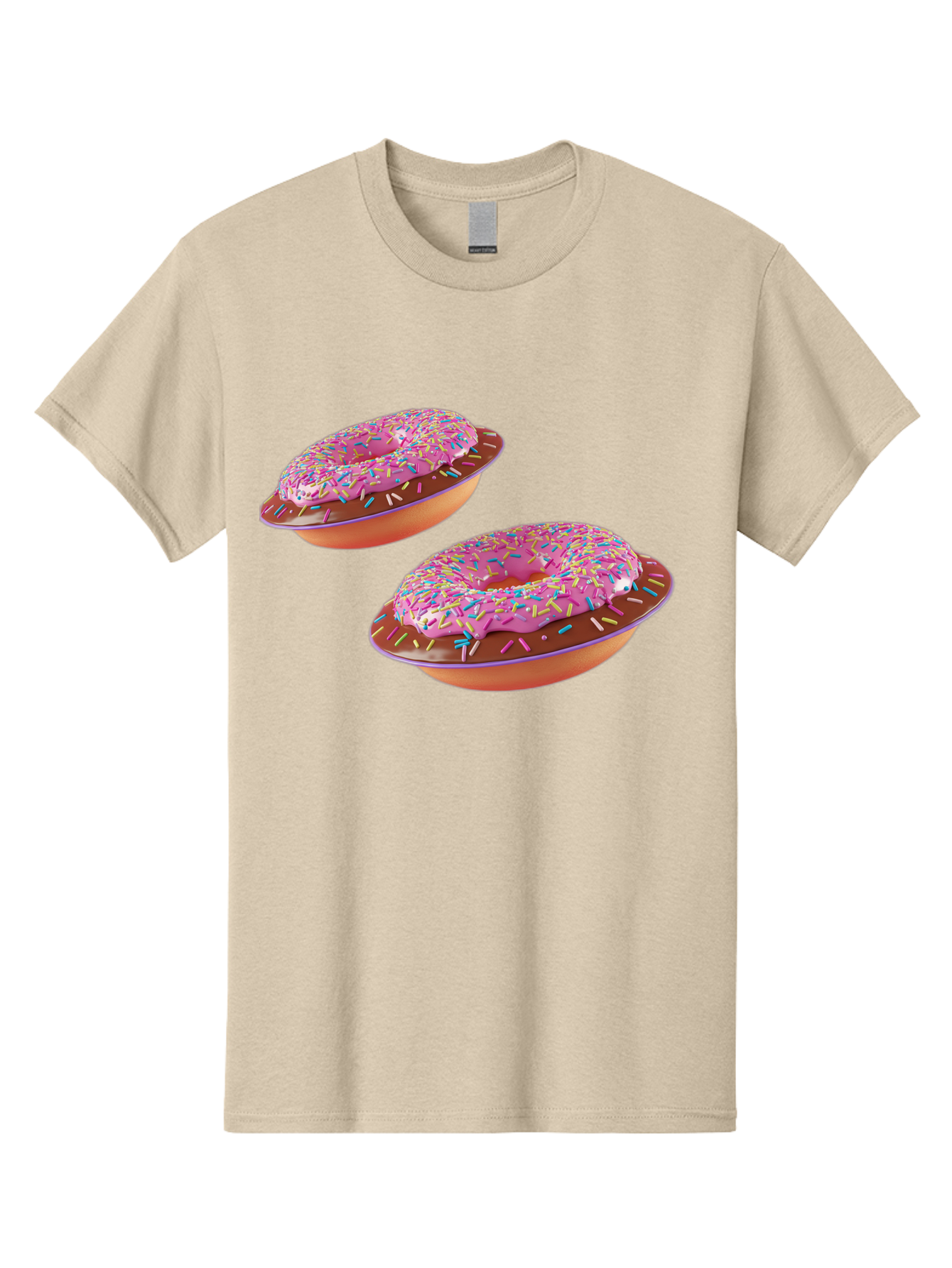 Donuts Men'S Graphic Tee, 100% Cotton, Comfortable Casual Summer Wear, Machine Washable, Donuts With Pink Frosting, Rainbow Sprinkles, Sweet Treats, Baked Goods, Colorful Desserts, Tasty Pastries, Indulgent Snacks Bab882