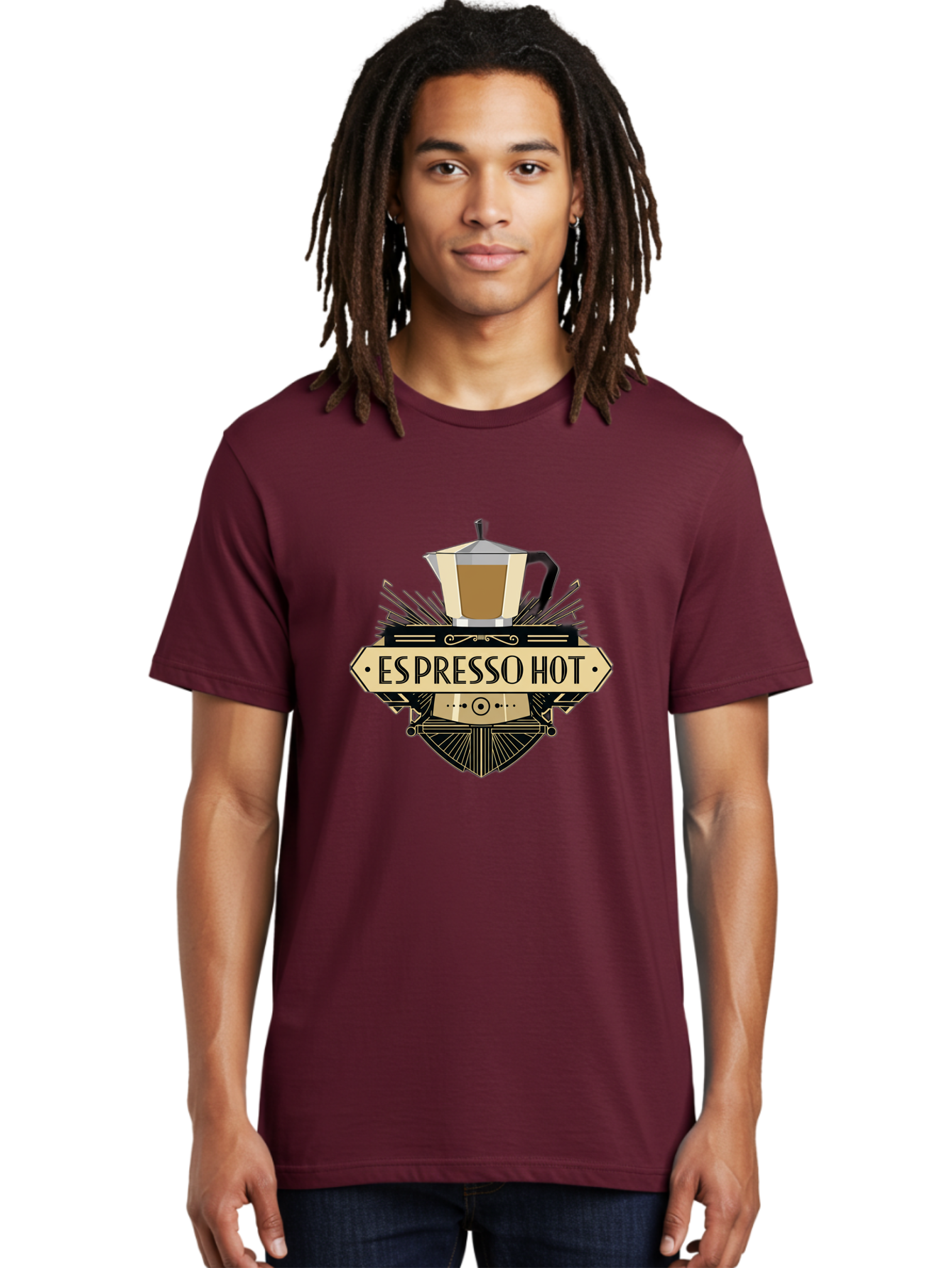 Espresso-Hot Men'S Graphic Tee, 100% Cotton, Comfortable Casual Summer Wear, Machine Washable, Coffee Shop Logo, Espresso Machine, Hot Coffee, Coffee Culture, Cafe Branding, Coffee Art, Coffee Design, Espresso Love, Coffee Signs, Bab889