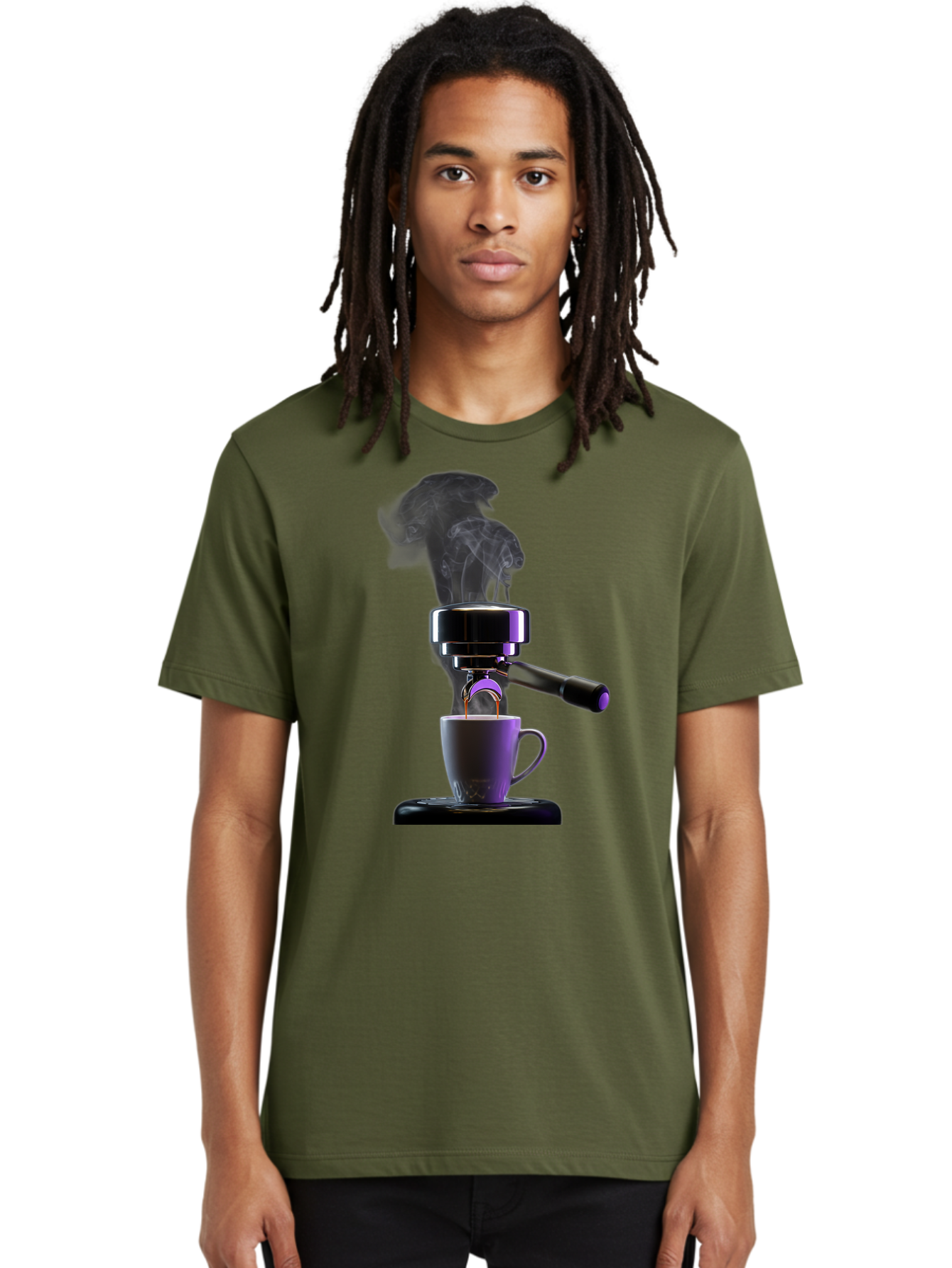 Espresso-Machine Men'S Graphic Tee, 100% Cotton, Comfortable Casual Summer Wear, Machine Washable, Espresso Machine, Coffee Cup, Steam Rising, Coffee Brewing, Black Coffee, Cafe Culture, Coffee Art, Morning Coffee, Espresso Shot, Coffee Time Bab890