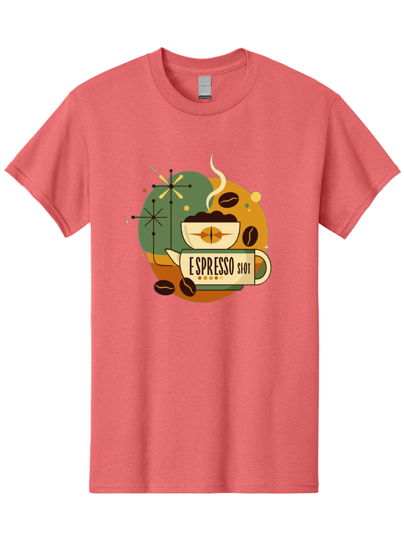 Espresso-Shot-1 Men'S Graphic Tee, 100% Cotton, Comfortable Casual Summer Wear, Machine Washable, Espresso Cup, Coffee Beans, Steaming Hot, Morning Coffee, Caffeine Boost, Coffee Break, Coffee Culture, Coffee Art, Coffee Design Bab891