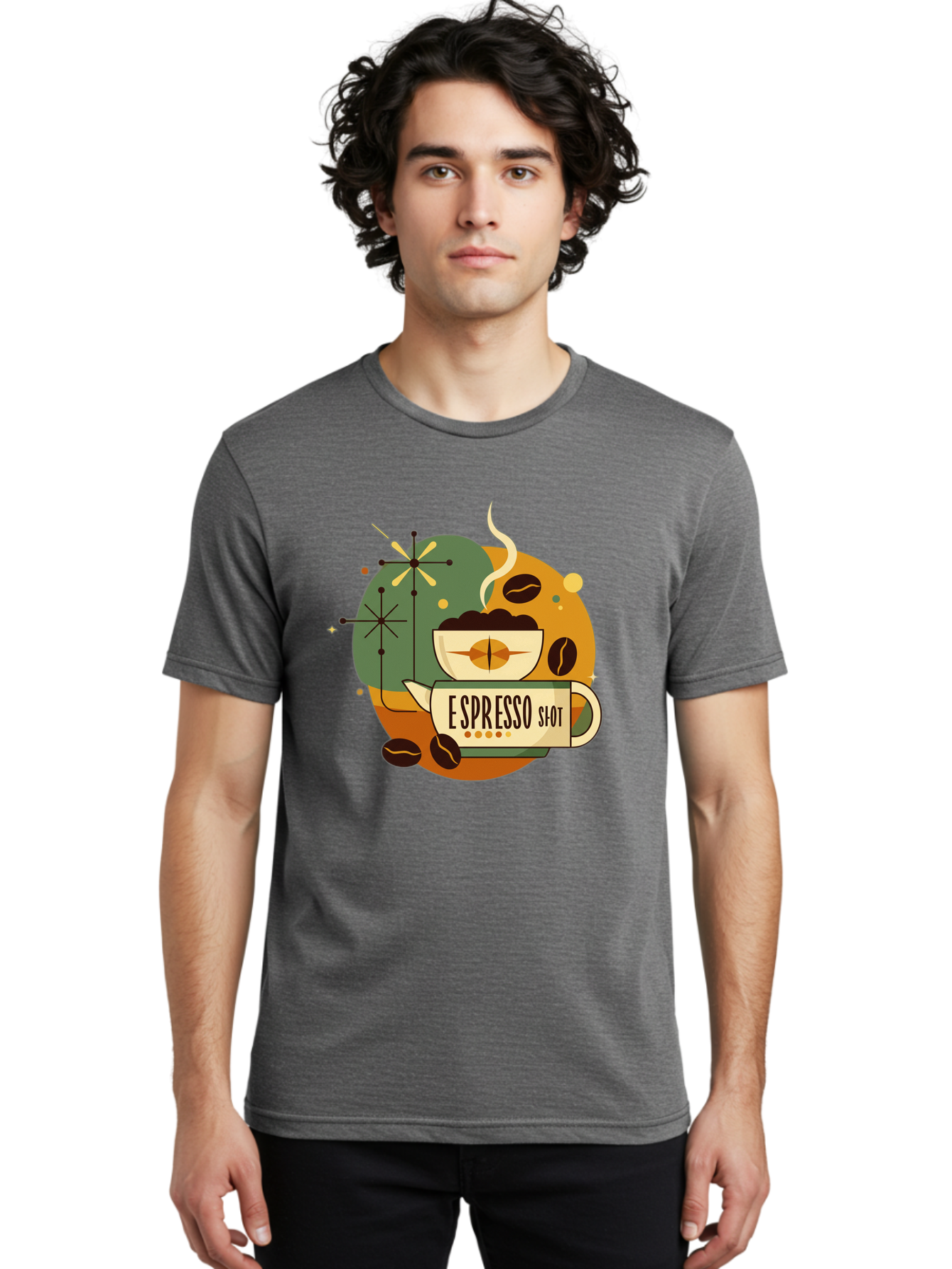Espresso-Shot-1 Men'S Graphic Tee, 100% Cotton, Comfortable Casual Summer Wear, Machine Washable, Espresso Cup, Coffee Beans, Steaming Hot, Morning Coffee, Caffeine Boost, Coffee Break, Coffee Culture, Coffee Art, Coffee Design Bab891