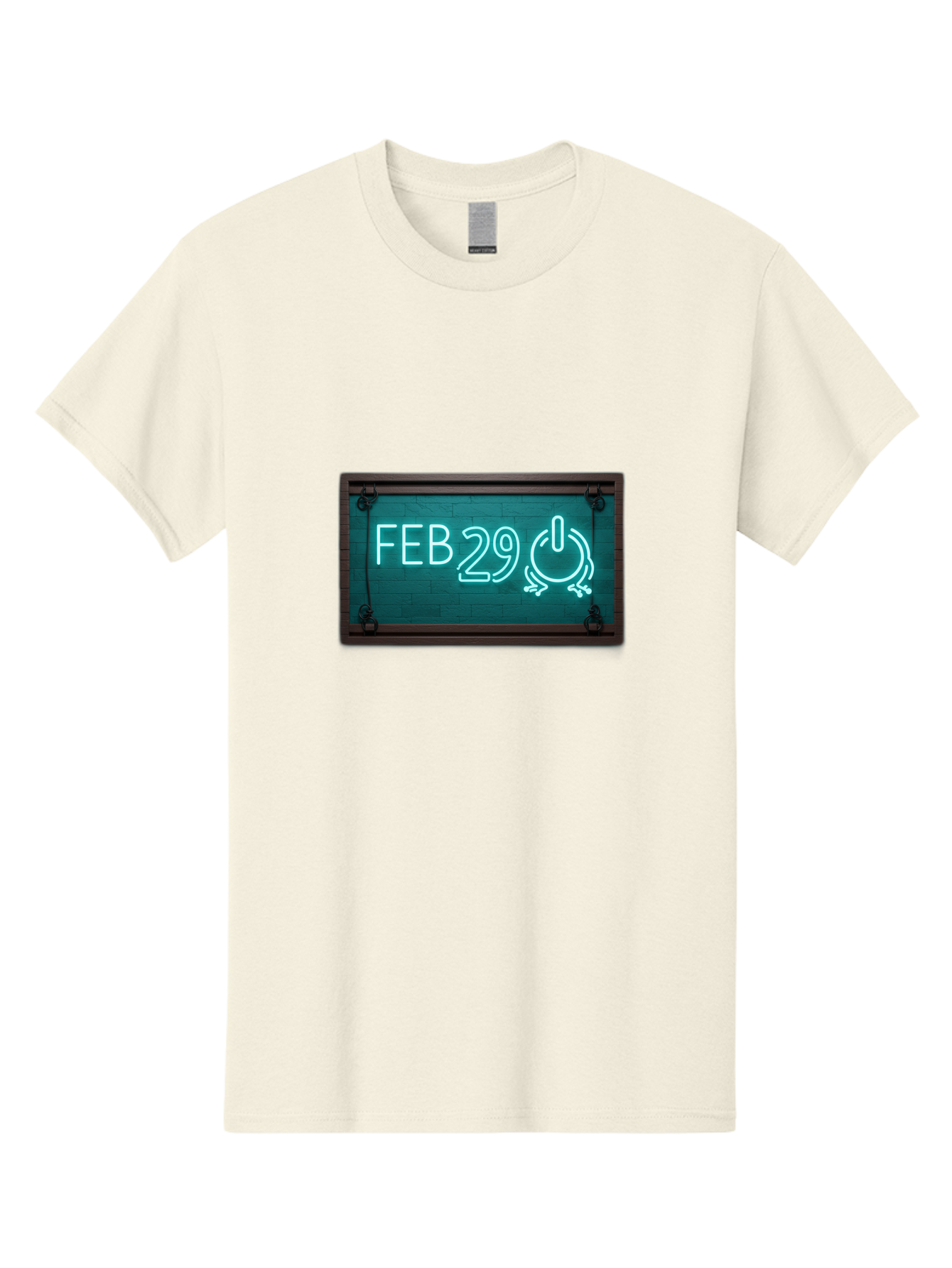 Feb-29-1 Men'S Graphic Tee, 100% Cotton, Comfortable Casual Summer Wear, Machine Washable, Leap Day, February 29, Neon Sign, Retro Advertisement, Blackboard Style, Clock, Time, Countdown, Holiday Concept, Calendar Date Bab896