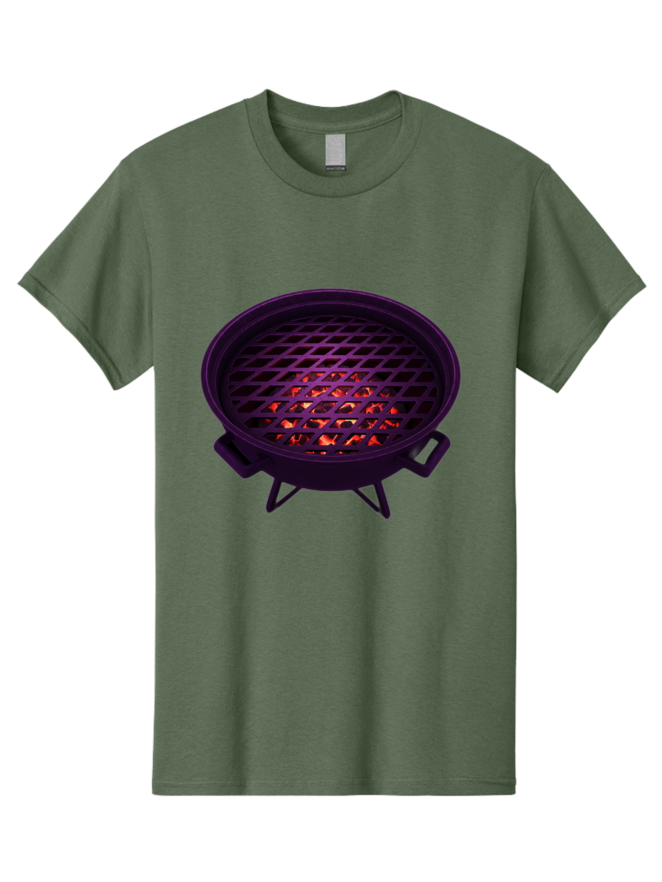 Fire-Pit Men'S Graphic Tee, 100% Cotton, Comfortable Casual Summer Wear, Machine Washable, Fire Pit, Grill Grate, Burning Coals, Outdoor Cooking, Camping Gear, Barbecue, Grill, Outdoor Fire Bab903