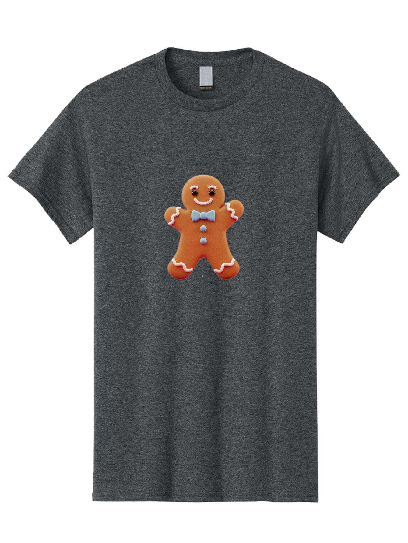Gingerbread-Man-10 Men'S Graphic Tee, 100% Cotton, Comfortable Casual Summer Wear, Machine Washable, Gingerbread Man, Cookie Decoration, Festive Treat, Holiday Baking, Sweet Delight, Charming Character, Icing Details, Cute Expression, Bab942