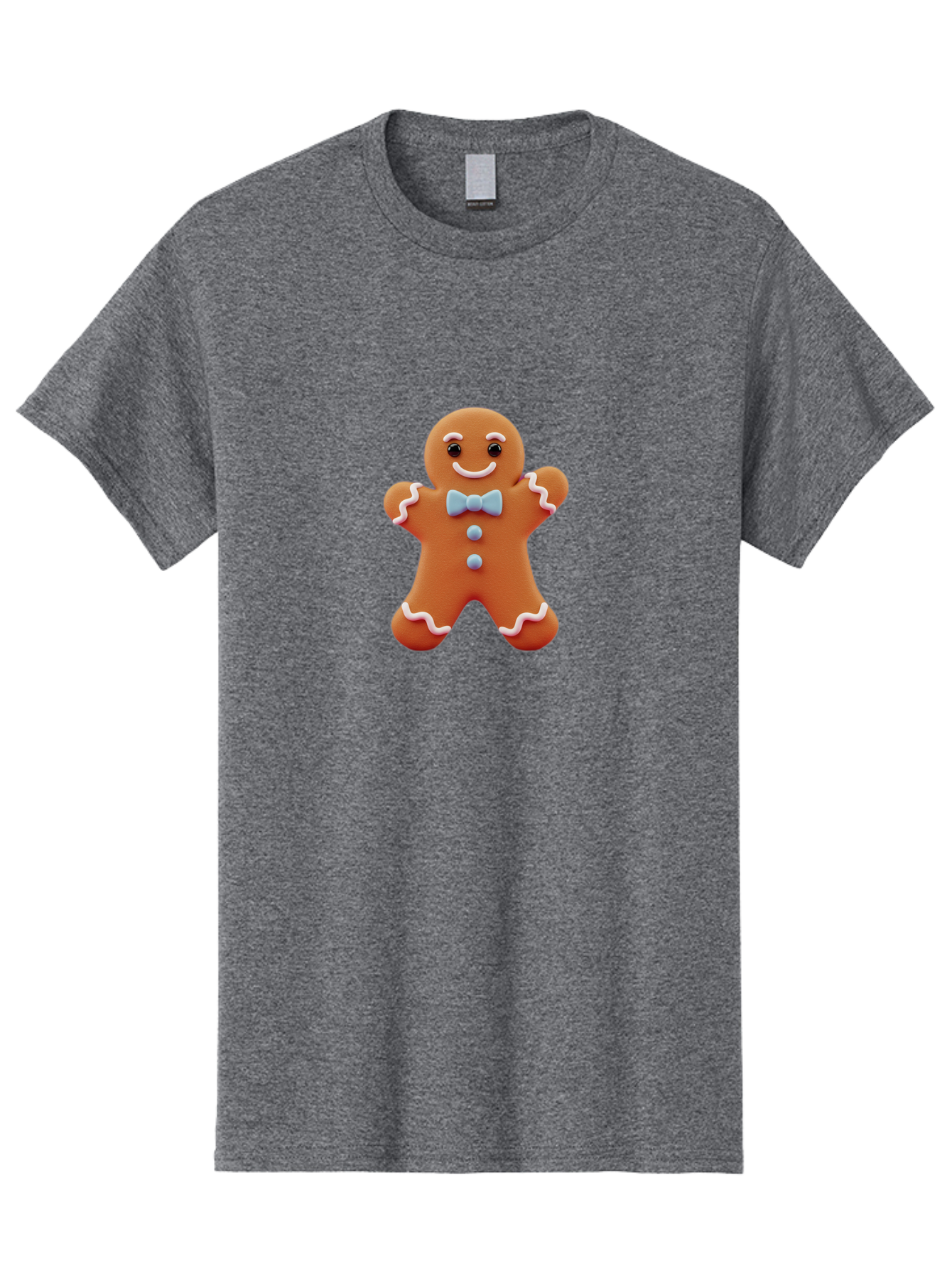 Gingerbread-Man-10 Men'S Graphic Tee, 100% Cotton, Comfortable Casual Summer Wear, Machine Washable, Gingerbread Man, Cookie Decoration, Festive Treat, Holiday Baking, Sweet Delight, Charming Character, Icing Details, Cute Expression, Bab942