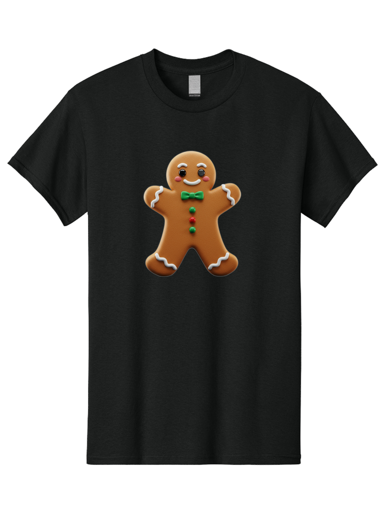 Gingerbread-Man-3 Men'S Graphic Tee, 100% Cotton, Comfortable Casual Summer Wear, Machine Washable, Gingerbread Man, Festive Treat, Christmas Cookie, Holiday Baking, Sugar Decoration, Icing Details, Animated Character, Cartoon Style, Bab951