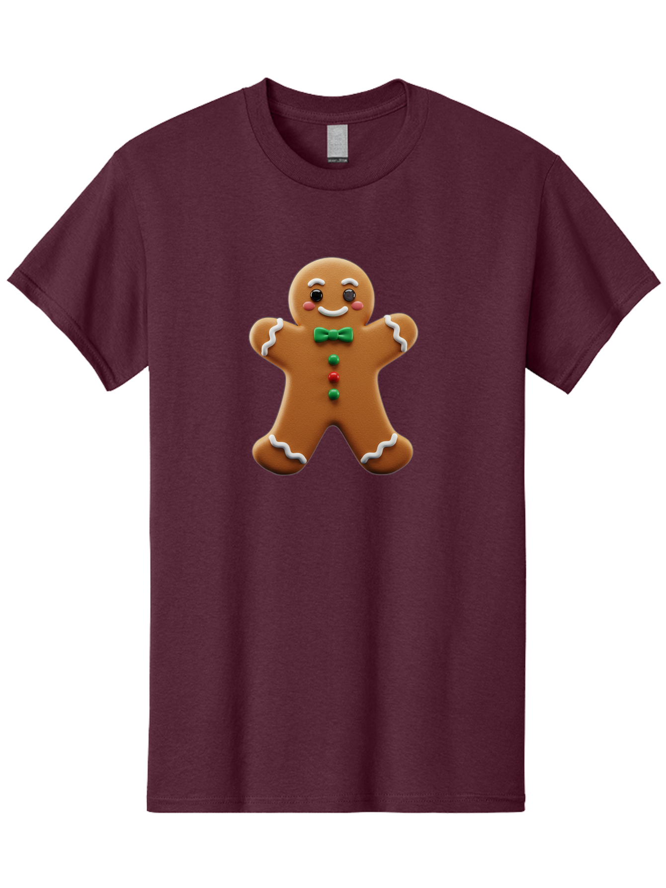 Gingerbread-Man-3 Men'S Graphic Tee, 100% Cotton, Comfortable Casual Summer Wear, Machine Washable, Gingerbread Man, Festive Treat, Christmas Cookie, Holiday Baking, Sugar Decoration, Icing Details, Animated Character, Cartoon Style, Bab951