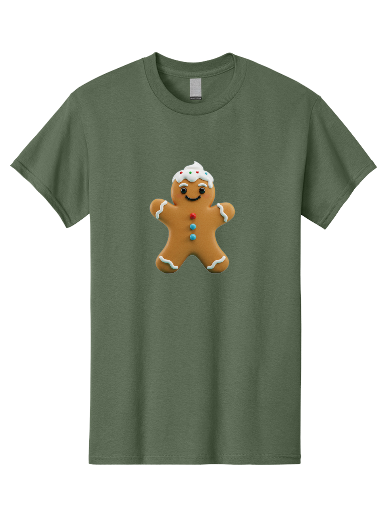 Gingerbread-Man-9 Men'S Graphic Tee, 100% Cotton, Comfortable Casual Summer Wear, Machine Washable, Gingerbread Man Cookie, Festive Treats, Holiday Baking, Christmas Dessert, Candy Decorations, Sweet Treats, Baked Goods, Icing Details Bab957