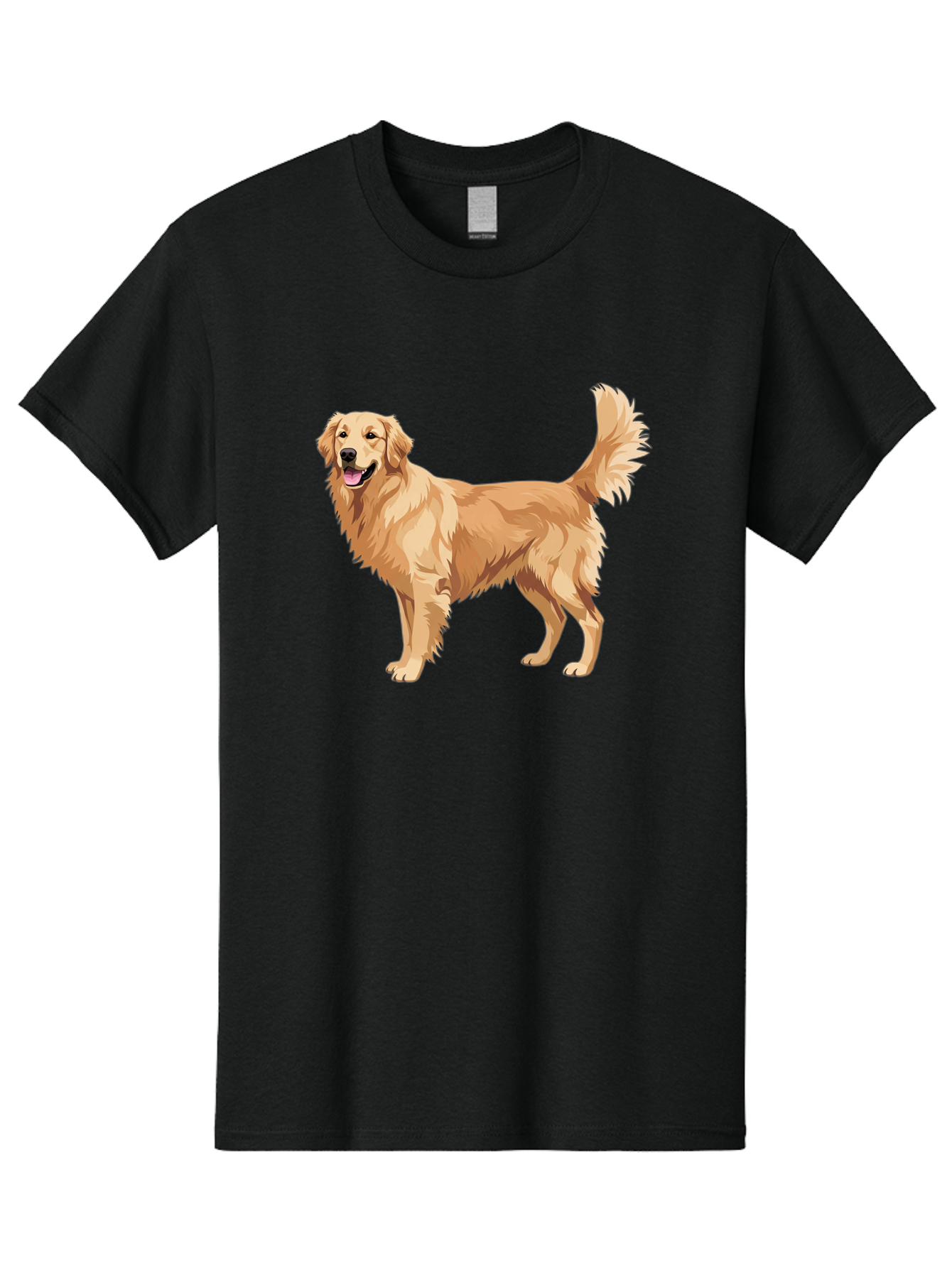 Golden-Retriever-11 Men'S Graphic Tee, 100% Cotton, Comfortable Casual Summer Wear, Machine Washable, Golden Retriever Dog, Happy Dog, Dog Illustration, Canine Graphic, Friendly Dog, Dog Portrait, Retriever Breed, Dog Art Bab968