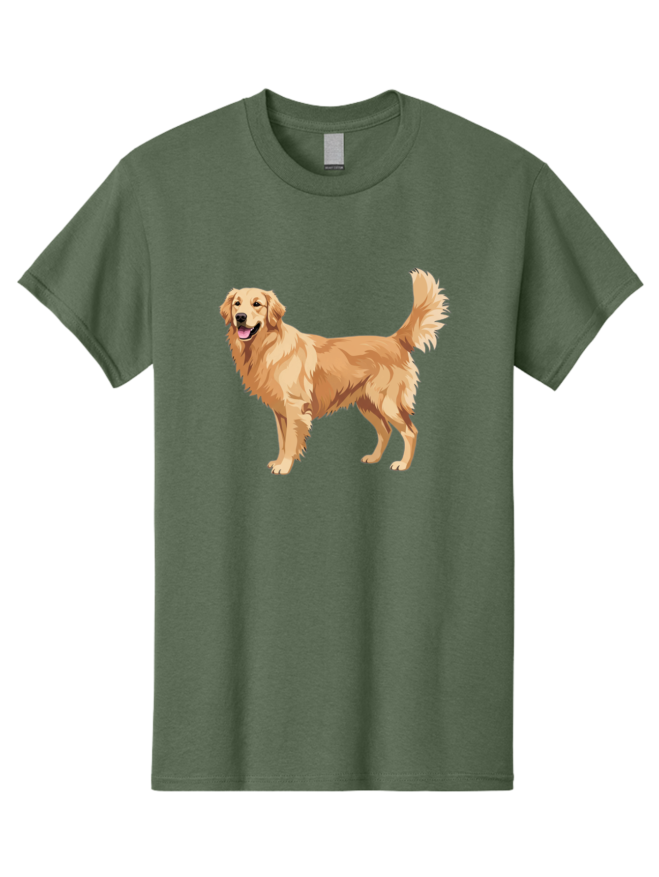 Golden-Retriever-11 Men'S Graphic Tee, 100% Cotton, Comfortable Casual Summer Wear, Machine Washable, Golden Retriever Dog, Happy Dog, Dog Illustration, Canine Graphic, Friendly Dog, Dog Portrait, Retriever Breed, Dog Art Bab968