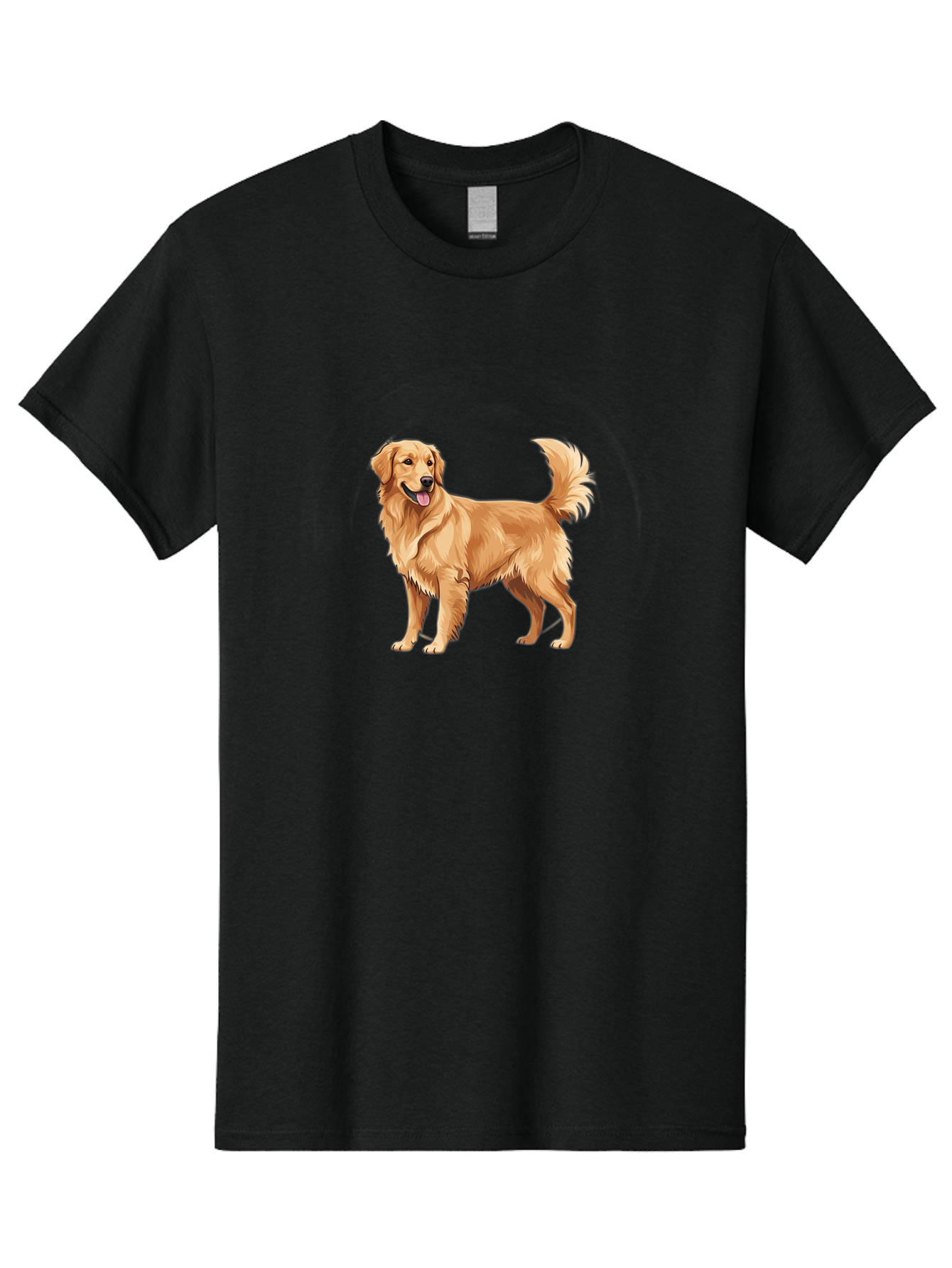 Golden-Retriever-15 Men'S Graphic Tee, 100% Cotton, Comfortable Casual Summer Wear, Machine Washable, Golden Retriever Dog, Friendly Dog, Happy Dog, Dog Illustration, Dog Cartoon, Furry Friends, Canine Companions, Dog Breed, Retriever Dog Bab972