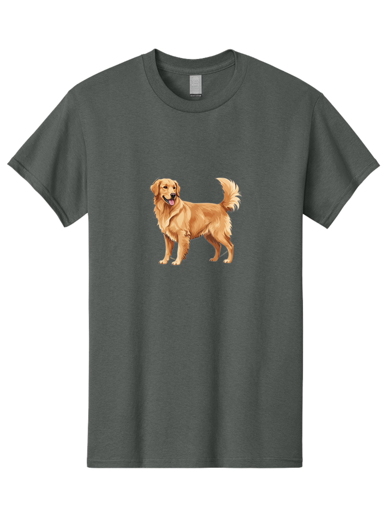 Golden-Retriever-15 Men'S Graphic Tee, 100% Cotton, Comfortable Casual Summer Wear, Machine Washable, Golden Retriever Dog, Friendly Dog, Happy Dog, Dog Illustration, Dog Cartoon, Furry Friends, Canine Companions, Dog Breed, Retriever Dog Bab972