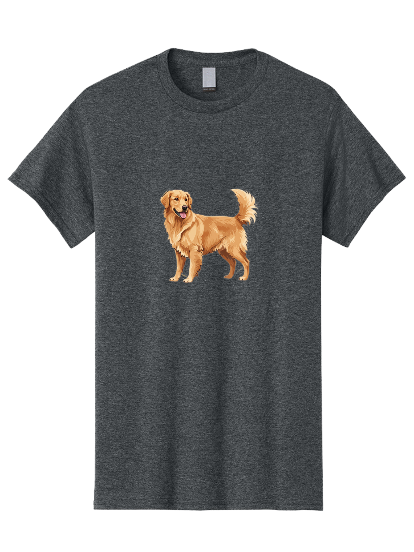 Golden-Retriever-15 Men'S Graphic Tee, 100% Cotton, Comfortable Casual Summer Wear, Machine Washable, Golden Retriever Dog, Friendly Dog, Happy Dog, Dog Illustration, Dog Cartoon, Furry Friends, Canine Companions, Dog Breed, Retriever Dog Bab972