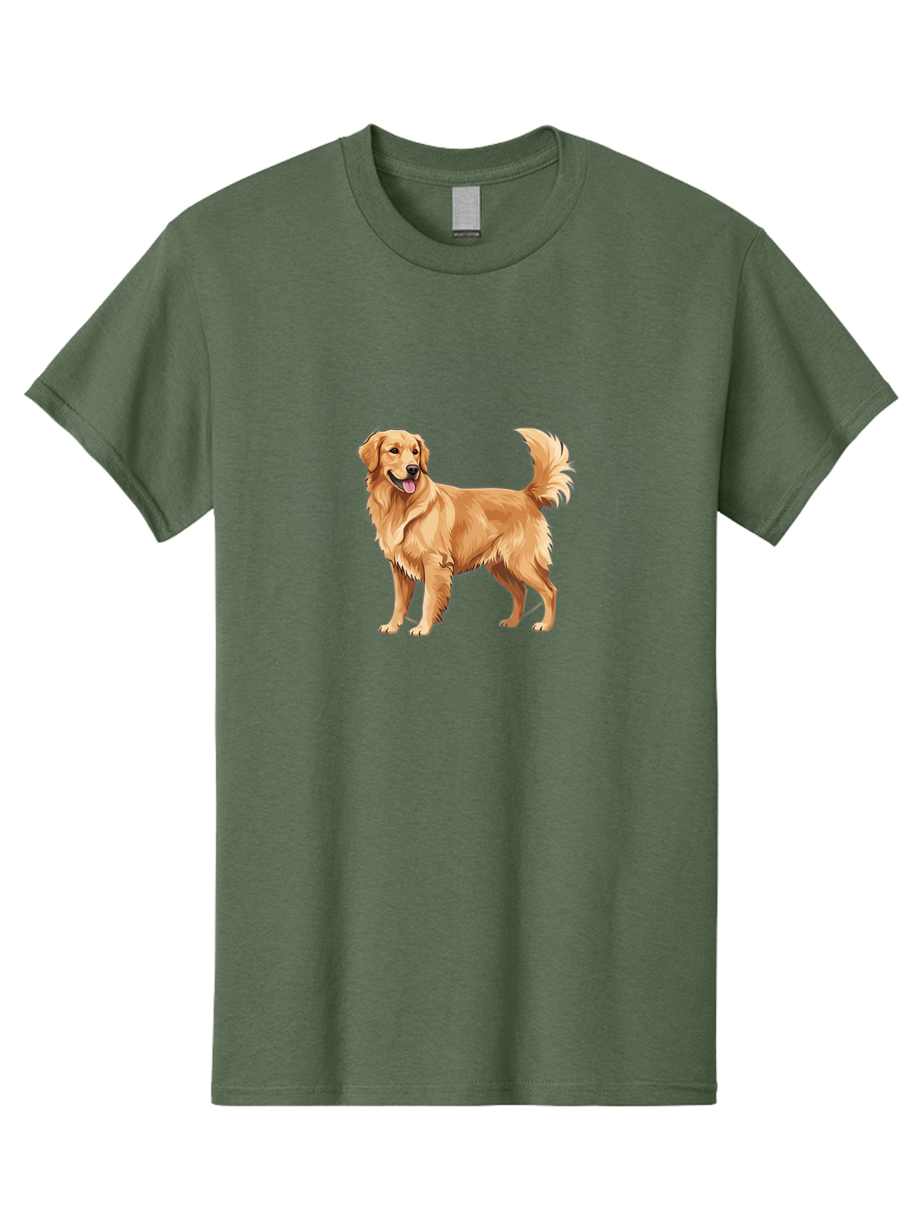 Golden-Retriever-15 Men'S Graphic Tee, 100% Cotton, Comfortable Casual Summer Wear, Machine Washable, Golden Retriever Dog, Friendly Dog, Happy Dog, Dog Illustration, Dog Cartoon, Furry Friends, Canine Companions, Dog Breed, Retriever Dog Bab972