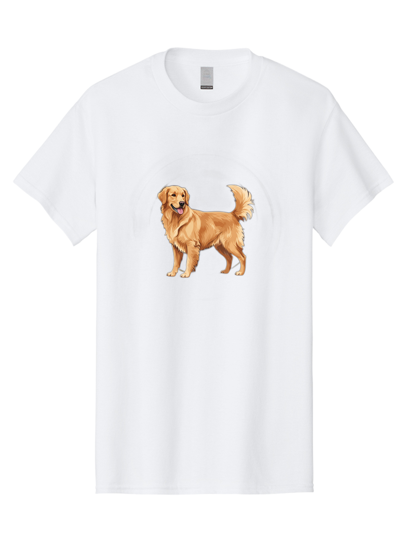 Golden-Retriever-15 Men'S Graphic Tee, 100% Cotton, Comfortable Casual Summer Wear, Machine Washable, Golden Retriever Dog, Friendly Dog, Happy Dog, Dog Illustration, Dog Cartoon, Furry Friends, Canine Companions, Dog Breed, Retriever Dog Bab972