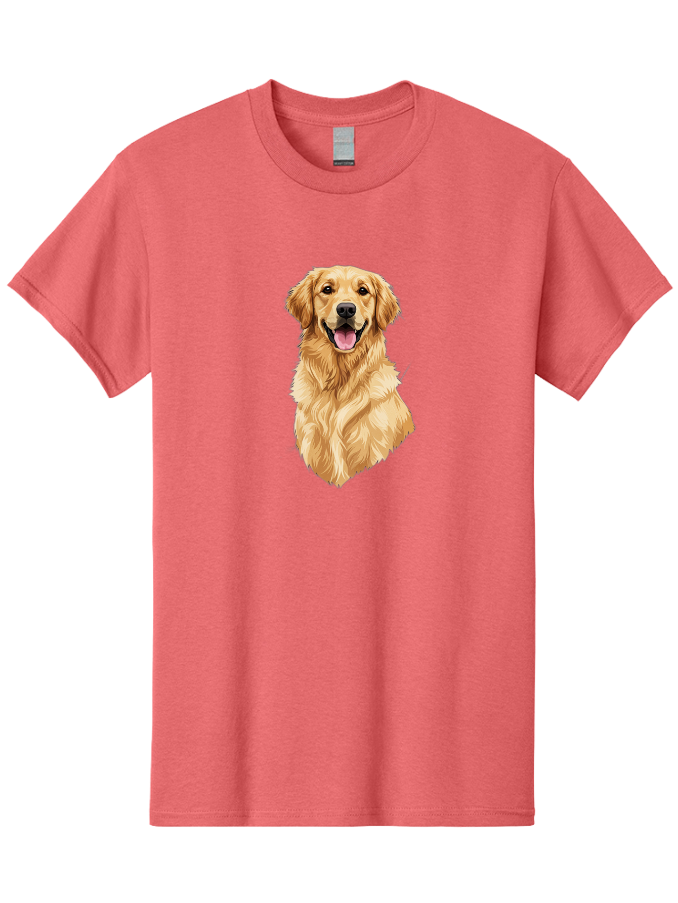 Golden-Retriever-3 Men'S Graphic Tee, 100% Cotton, Comfortable Casual Summer Wear, Machine Washable, Smiling Golden Retriever, Happy Dog, Friendly Pet, Golden Fur, Playful Animal, Lovable Companion, Canine Friend Bab977