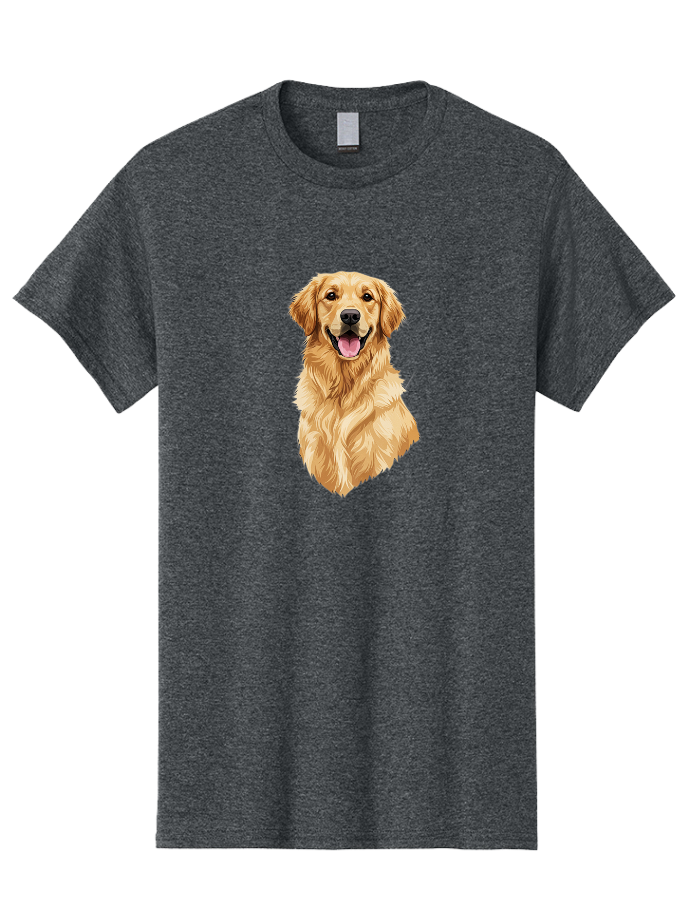 Golden-Retriever-3 Men'S Graphic Tee, 100% Cotton, Comfortable Casual Summer Wear, Machine Washable, Smiling Golden Retriever, Happy Dog, Friendly Pet, Golden Fur, Playful Animal, Lovable Companion, Canine Friend Bab977
