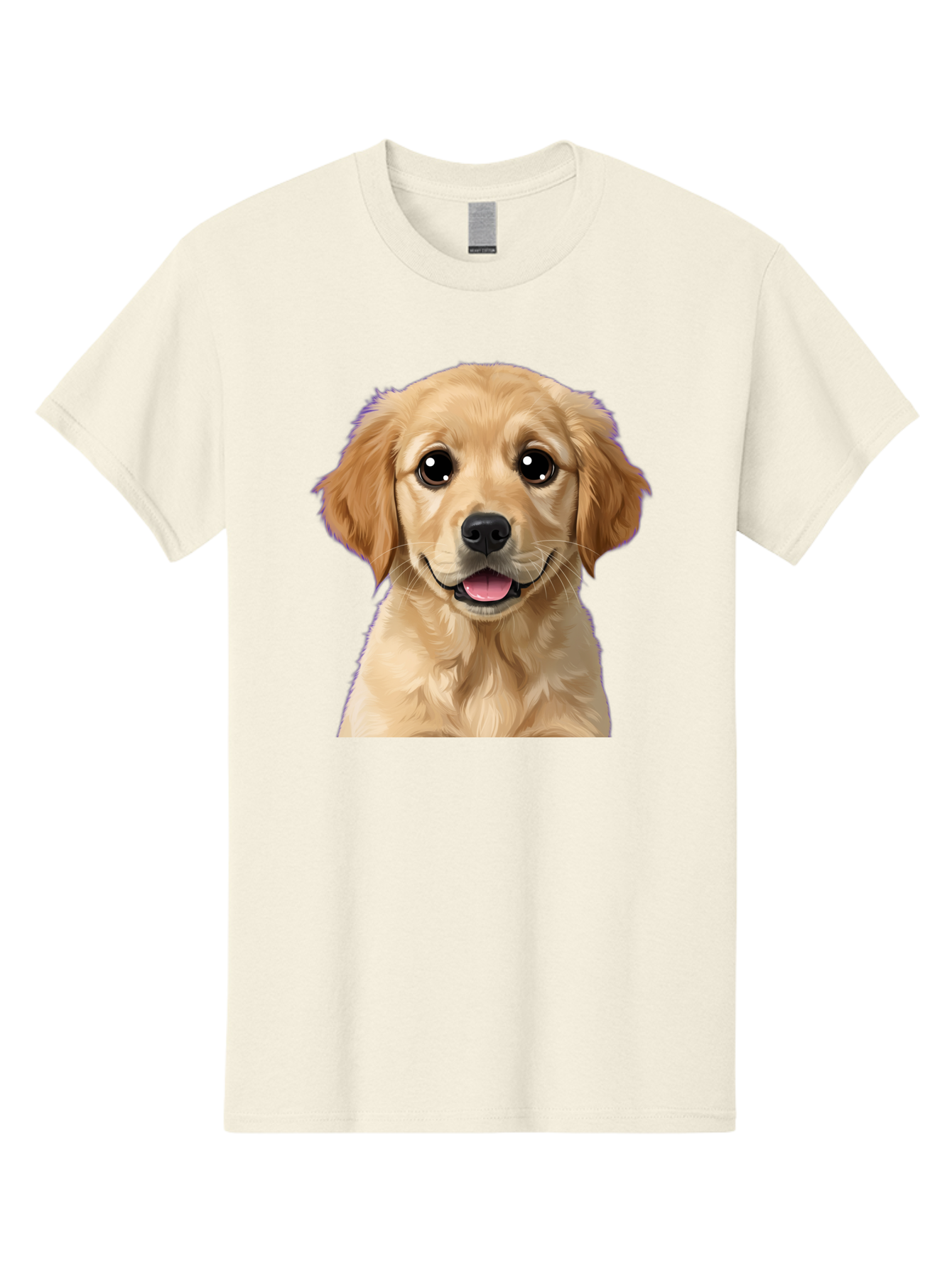 Golden-Retriever-Puppy-1 Men'S Graphic Tee, 100% Cotton, Comfortable Casual Summer Wear, Machine Washable, Golden Retriever Puppy, Happy Dog, Playful Puppy, Adorable Face, Cute Nose, Floppy Ears, Sweet Expression, Friendly Animal, Bab988
