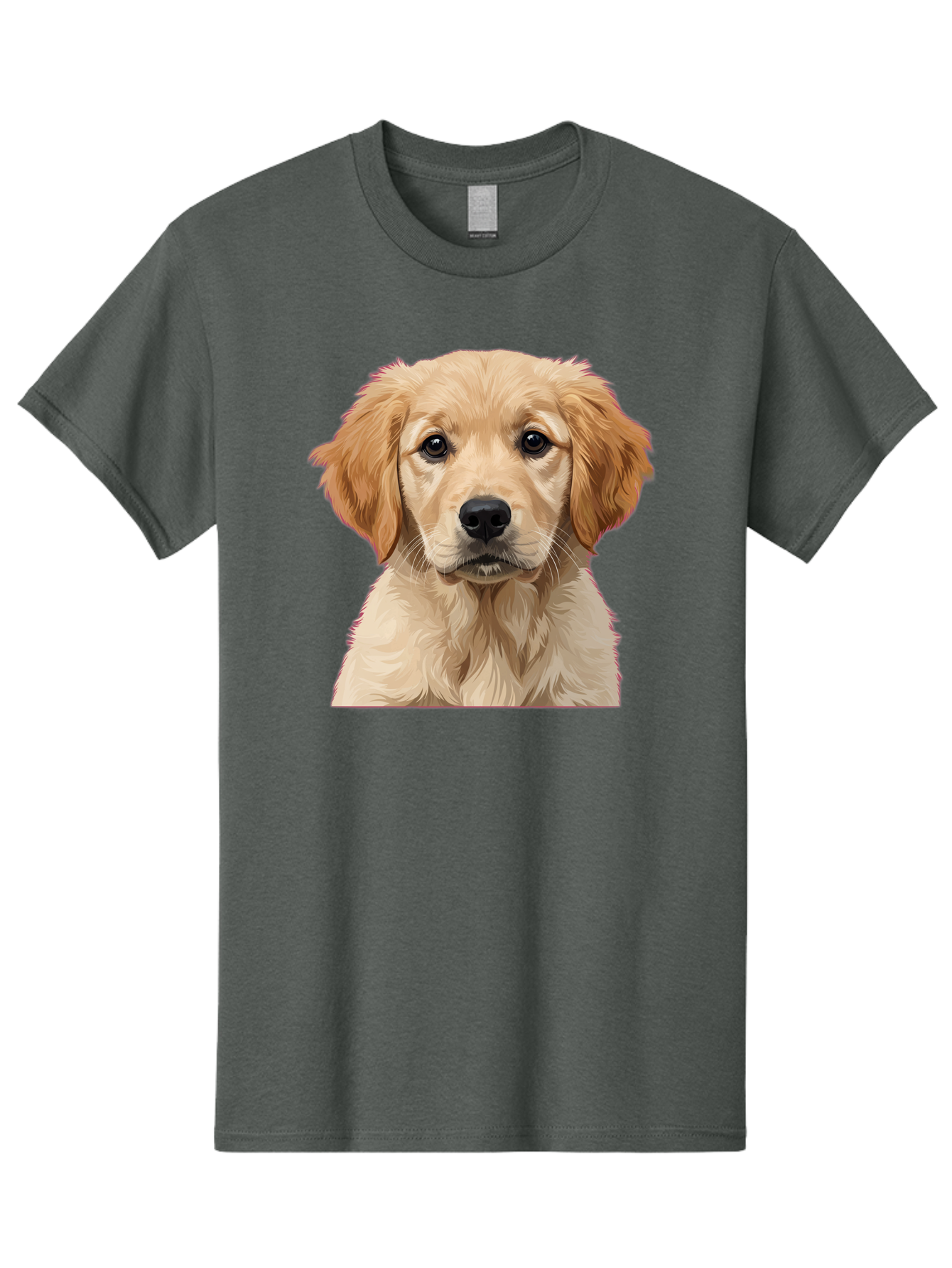 Golden-Retriever-Puppy Men'S Graphic Tee, 100% Cotton, Comfortable Casual Summer Wear, Machine Washable, Golden Retriever Puppy, Cute Dog, Puppy Face, Fluffy Fur, Adorable Eyes, Friendly Dog, Lovable Pet, Young Canine, Playful Pup, Bab994