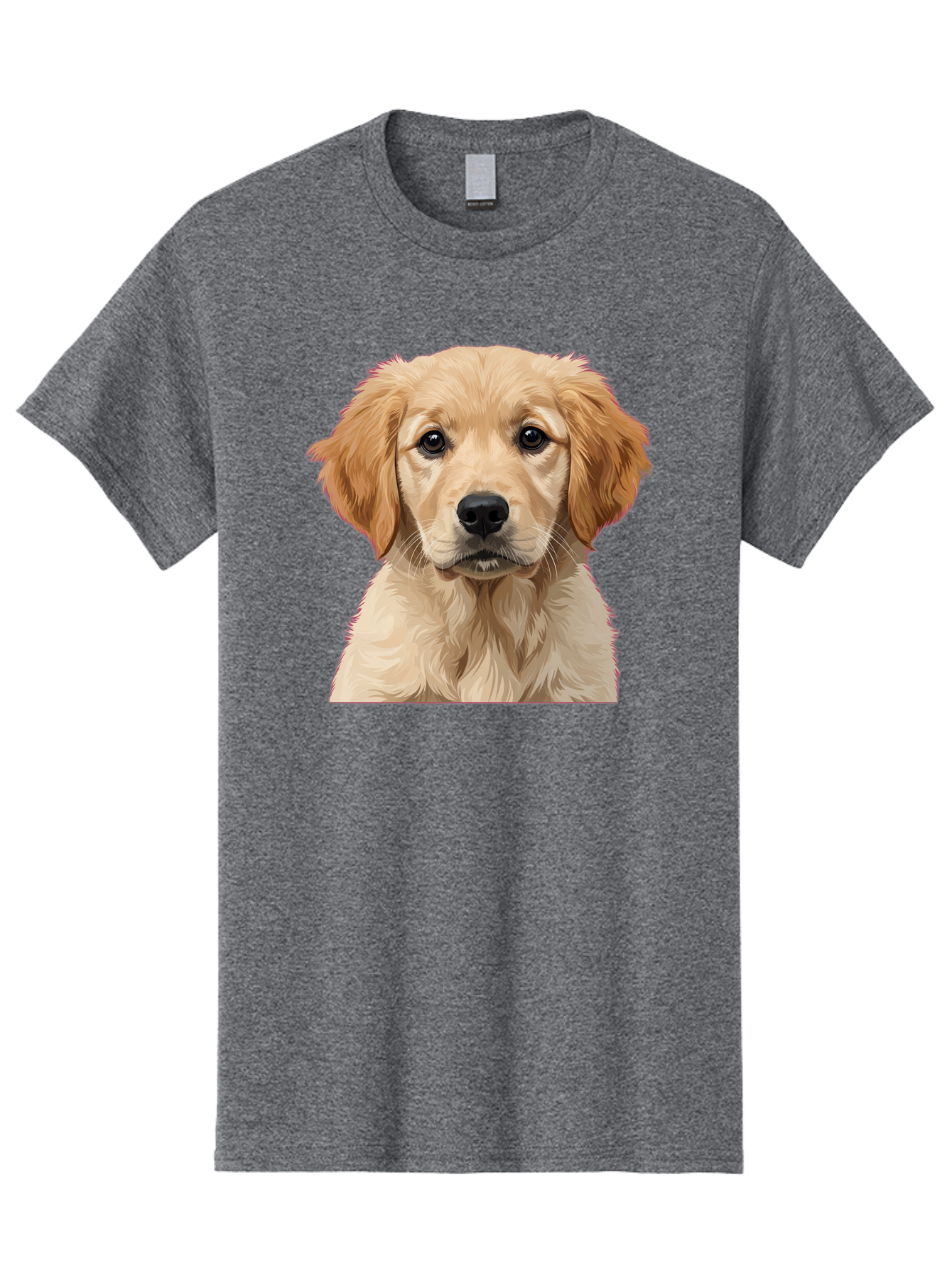 Golden-Retriever-Puppy Men'S Graphic Tee, 100% Cotton, Comfortable Casual Summer Wear, Machine Washable, Golden Retriever Puppy, Cute Dog, Puppy Face, Fluffy Fur, Adorable Eyes, Friendly Dog, Lovable Pet, Young Canine, Playful Pup, Bab994