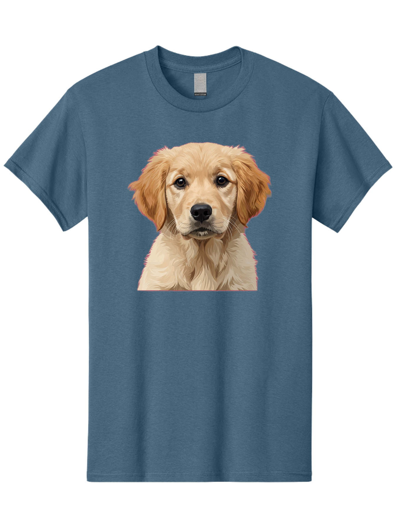 Golden-Retriever-Puppy Men'S Graphic Tee, 100% Cotton, Comfortable Casual Summer Wear, Machine Washable, Golden Retriever Puppy, Cute Dog, Puppy Face, Fluffy Fur, Adorable Eyes, Friendly Dog, Lovable Pet, Young Canine, Playful Pup, Bab994