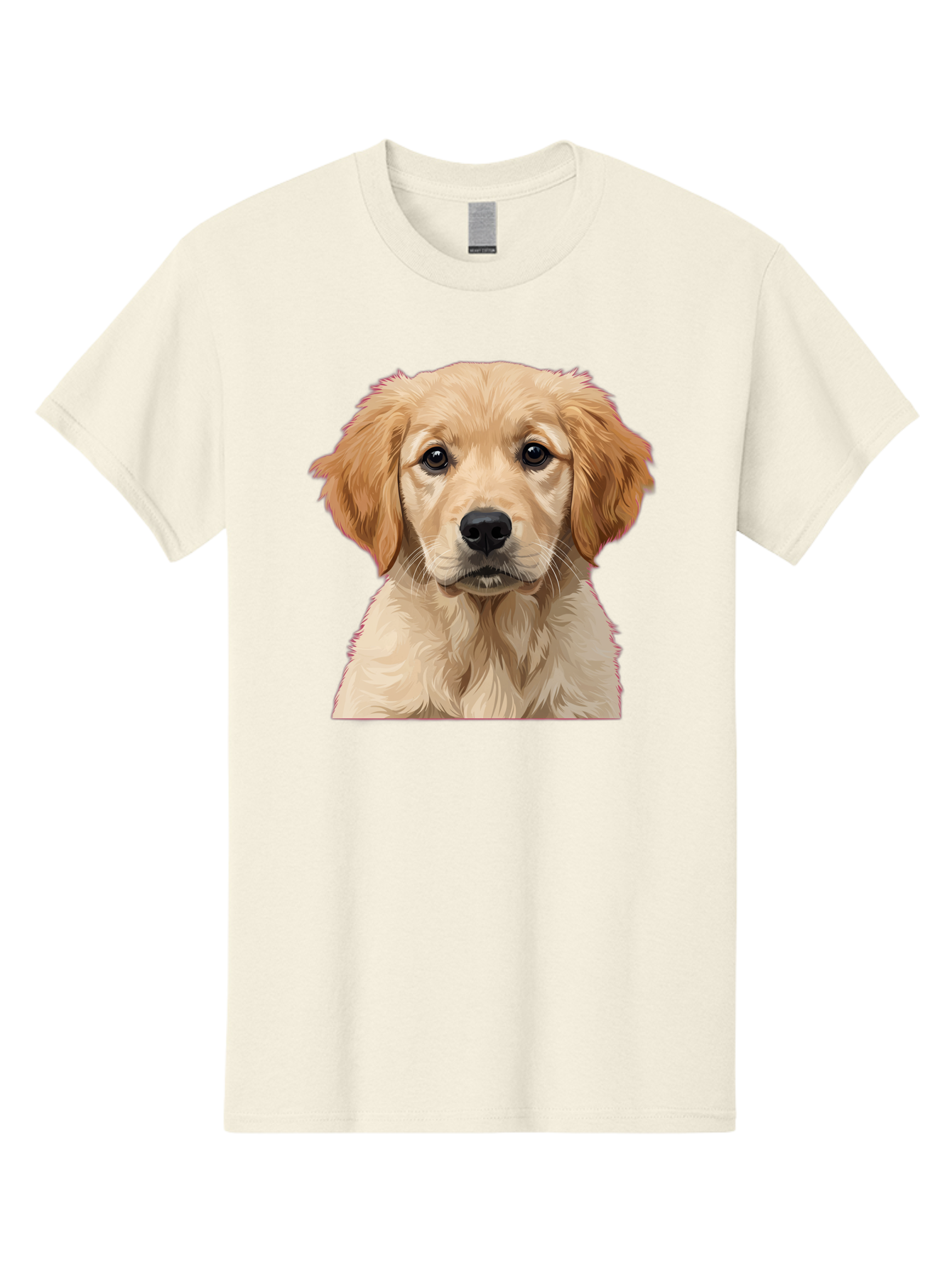 Golden-Retriever-Puppy Men'S Graphic Tee, 100% Cotton, Comfortable Casual Summer Wear, Machine Washable, Golden Retriever Puppy, Cute Dog, Puppy Face, Fluffy Fur, Adorable Eyes, Friendly Dog, Lovable Pet, Young Canine, Playful Pup, Bab994