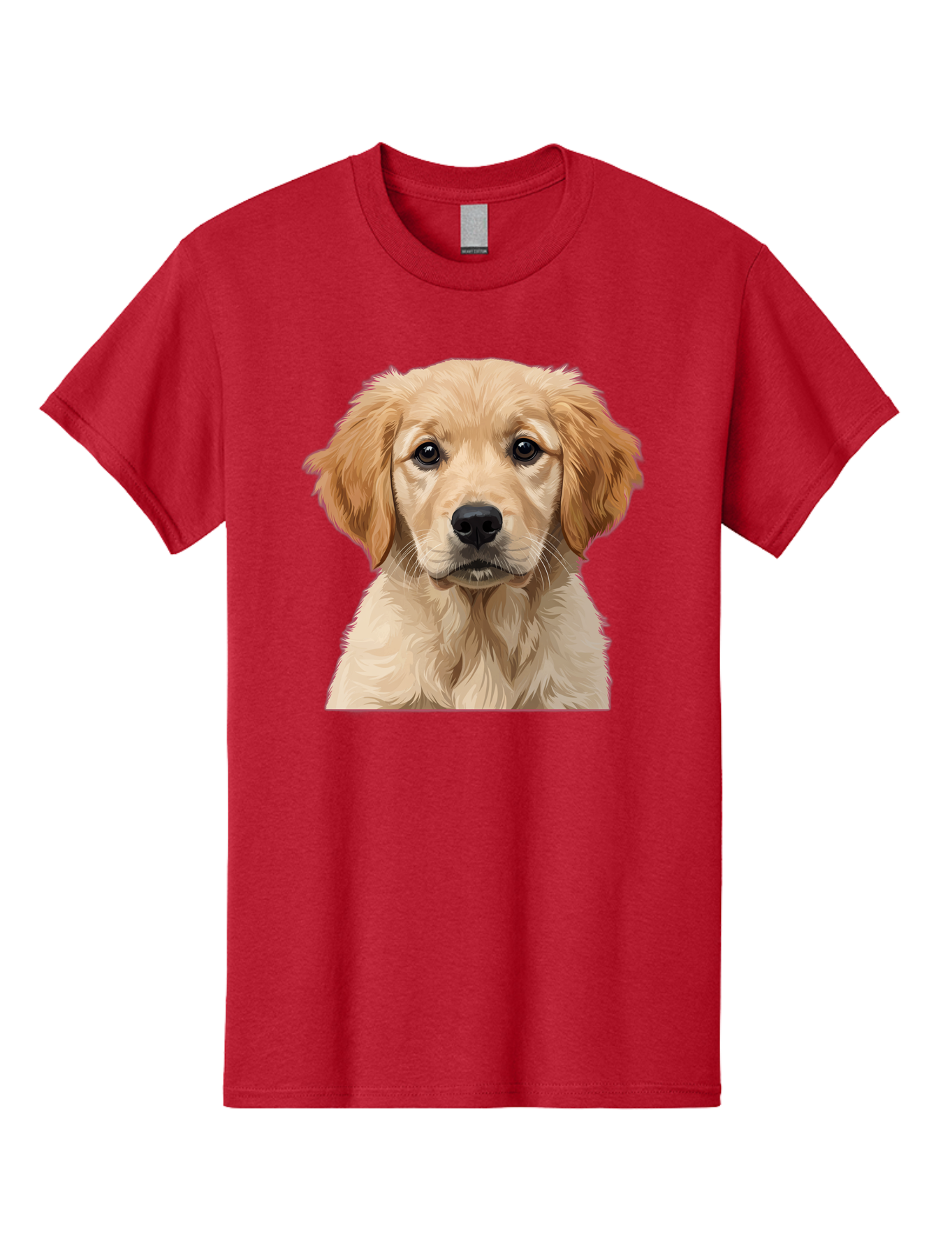 Golden-Retriever-Puppy Men'S Graphic Tee, 100% Cotton, Comfortable Casual Summer Wear, Machine Washable, Golden Retriever Puppy, Cute Dog, Puppy Face, Fluffy Fur, Adorable Eyes, Friendly Dog, Lovable Pet, Young Canine, Playful Pup, Bab994