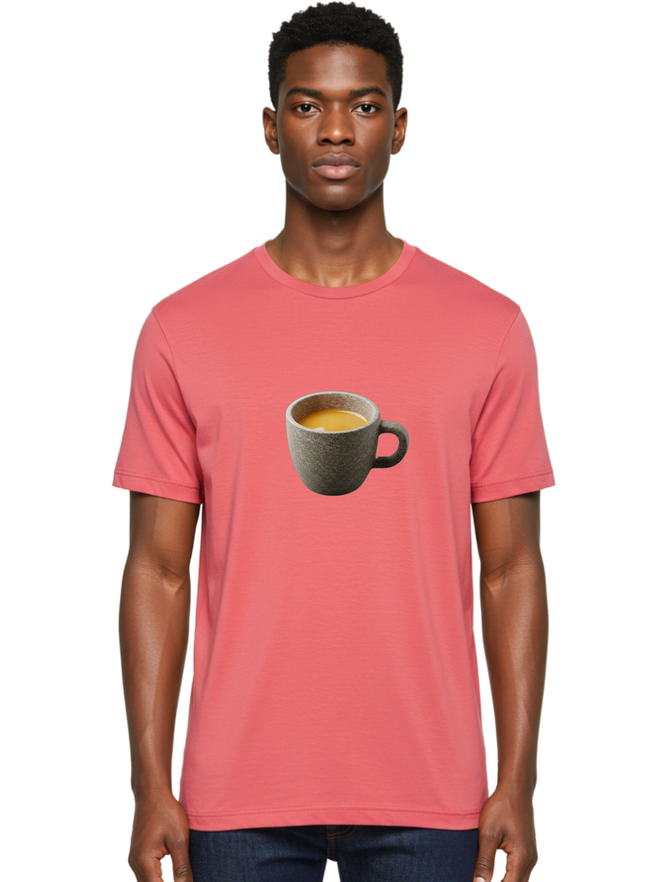 Grey-Coffee-Mug Men'S Graphic Tee, 100% Cotton, Comfortable Casual Summer Wear, Machine Washable, Coffee Cup, Gray Mug, Coffee Drink, Morning Coffee, Coffee Time, Beverage, Hot Drink, Cozy Moment Bac008