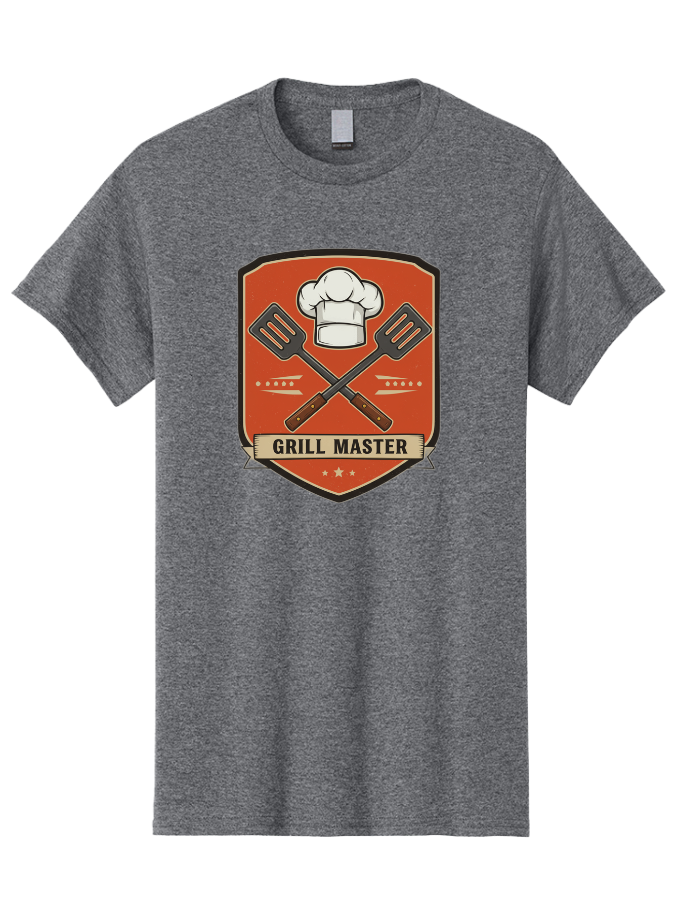 Grill-Master Men'S Graphic Tee, 100% Cotton, Comfortable Casual Summer Wear, Machine Washable, Grill Master Logo, Chef Hat, Barbecue Utensils, Grilling Tools, Culinary Expertise, Cooking Mastery, Grill Mastery, Chef Logo Bac012