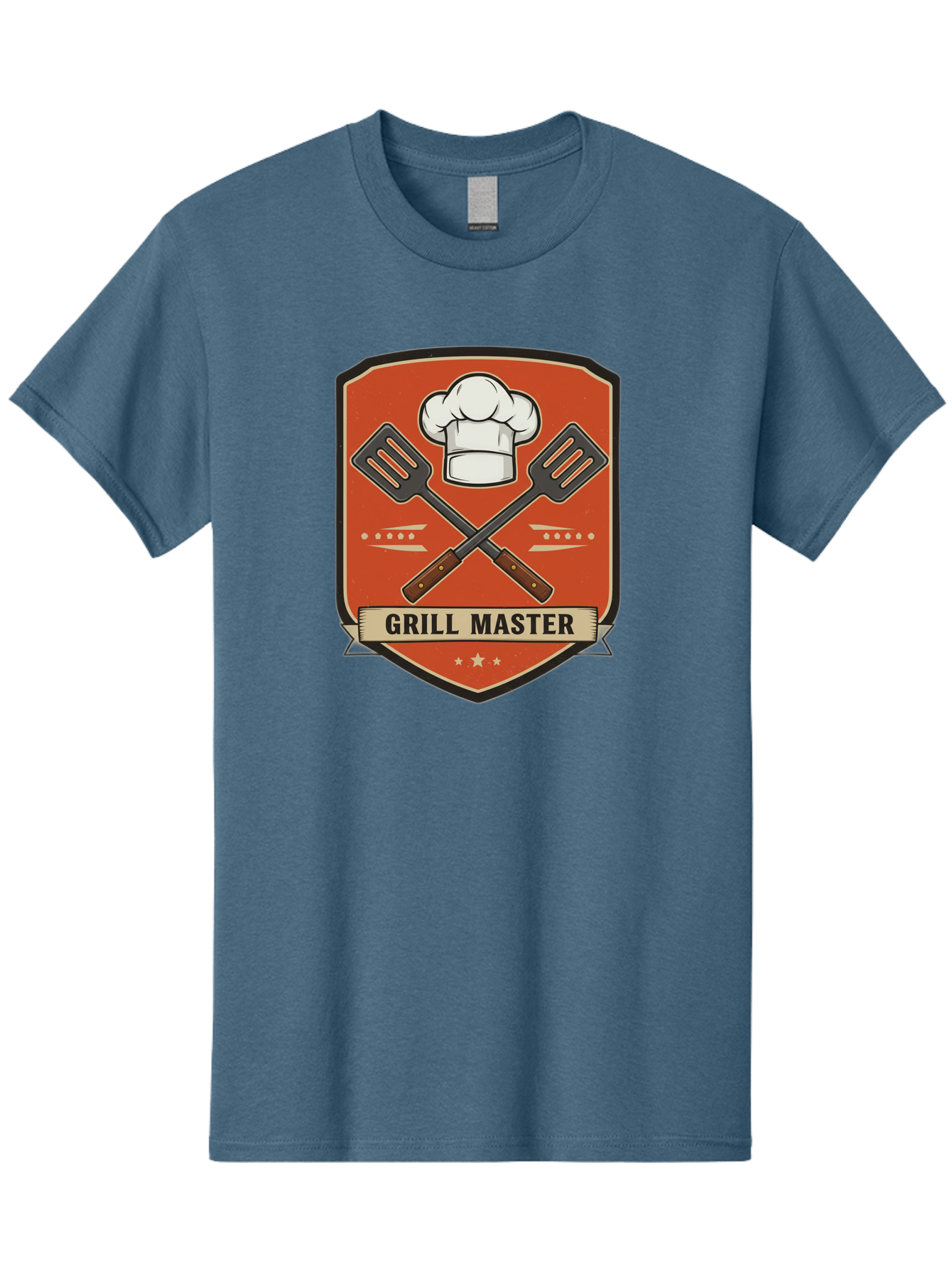 Grill-Master Men'S Graphic Tee, 100% Cotton, Comfortable Casual Summer Wear, Machine Washable, Grill Master Logo, Chef Hat, Barbecue Utensils, Grilling Tools, Culinary Expertise, Cooking Mastery, Grill Mastery, Chef Logo Bac012