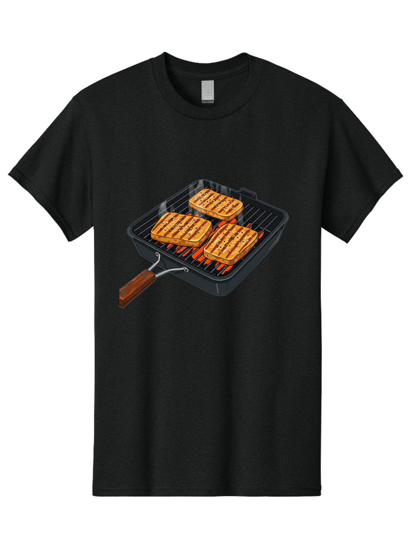 Grilled-Cheese-Sandwich Men'S Graphic Tee, 100% Cotton, Comfortable Casual Summer Wear, Machine Washable, Grilled Sandwiches, Toasted Bread, Barbecue Grill, Cooking Outdoors, Grilled Marks, Flame Grilled Food, Summer Cooking, Outdoor Cooking, Bac014